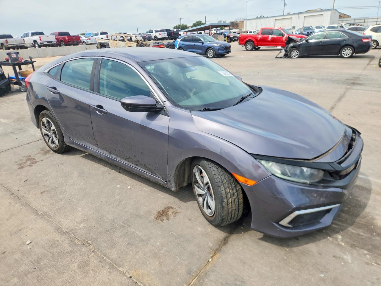 2019 Honda Civic Lx Gray vin: 19XFC2F61KE021569