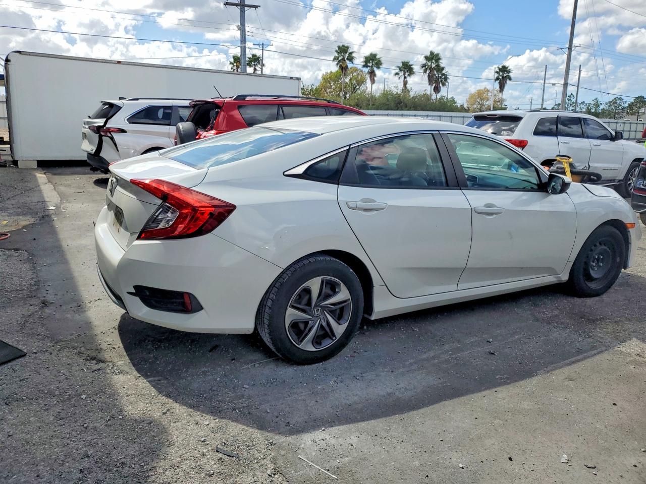 2020 Honda Civic Lx White vin: 19XFC2F61LE010671