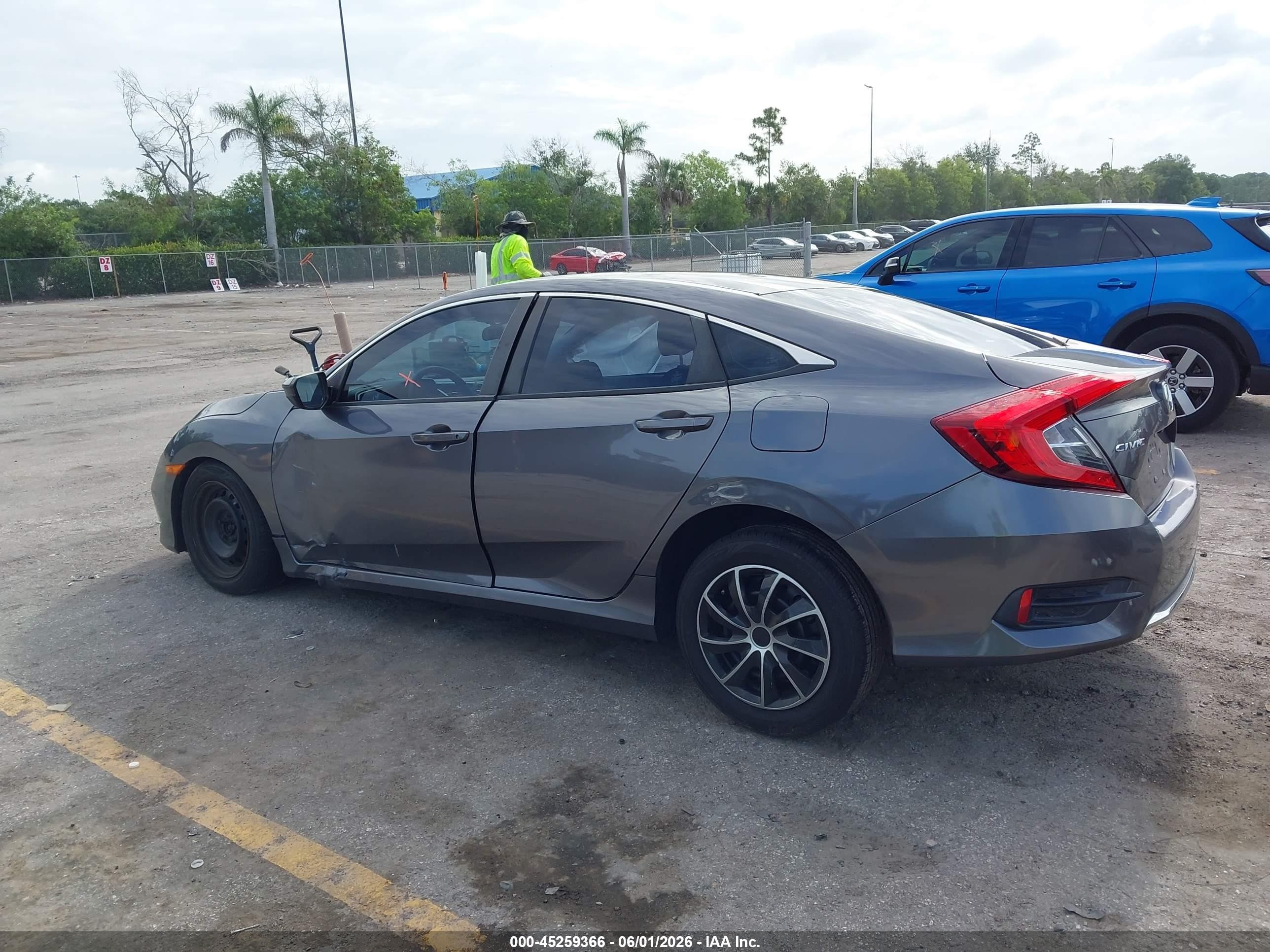 2019 Honda Civic Lx Gray vin: 19XFC2F63KE015689