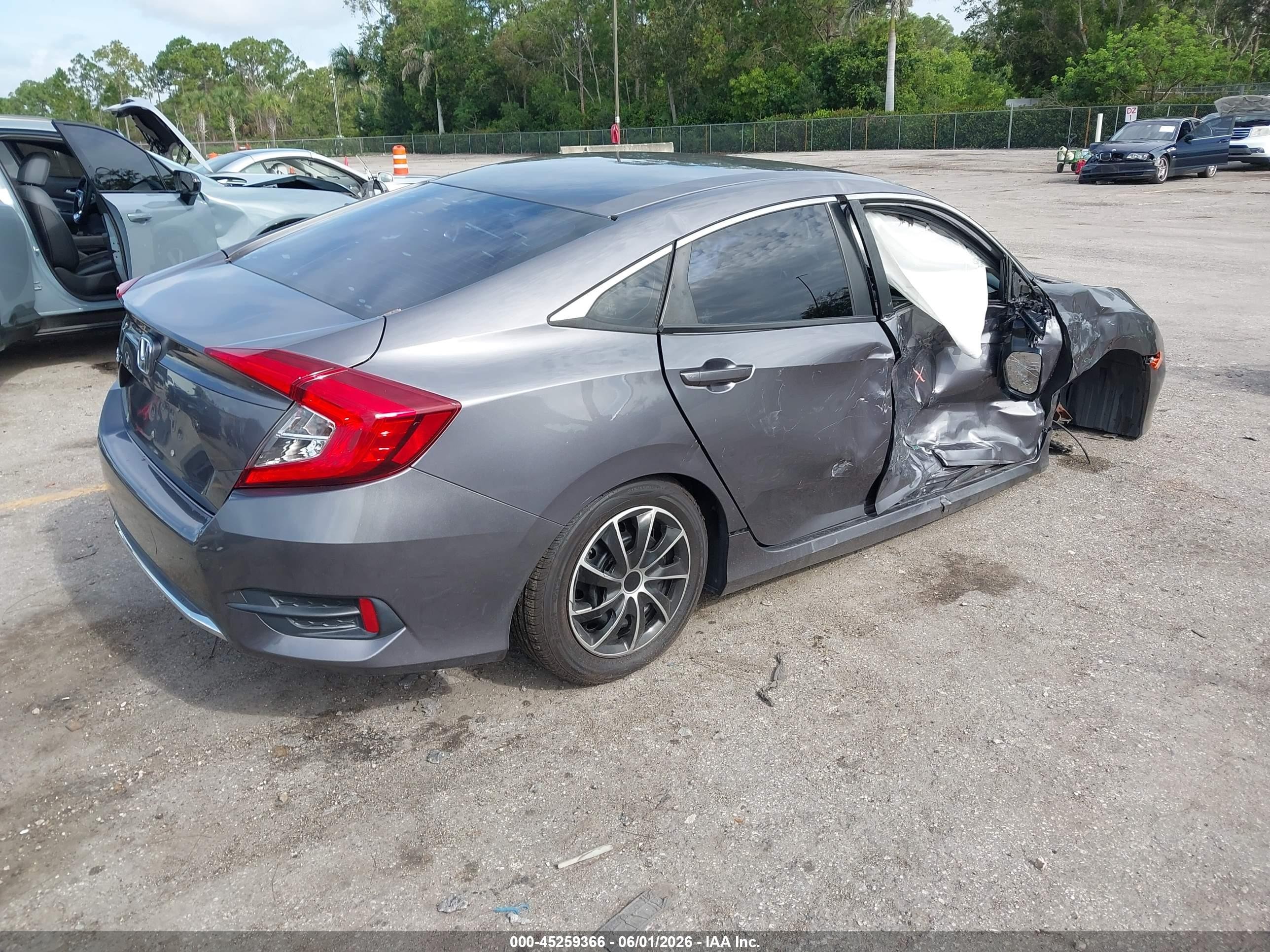 2019 Honda Civic Lx Gray vin: 19XFC2F63KE015689