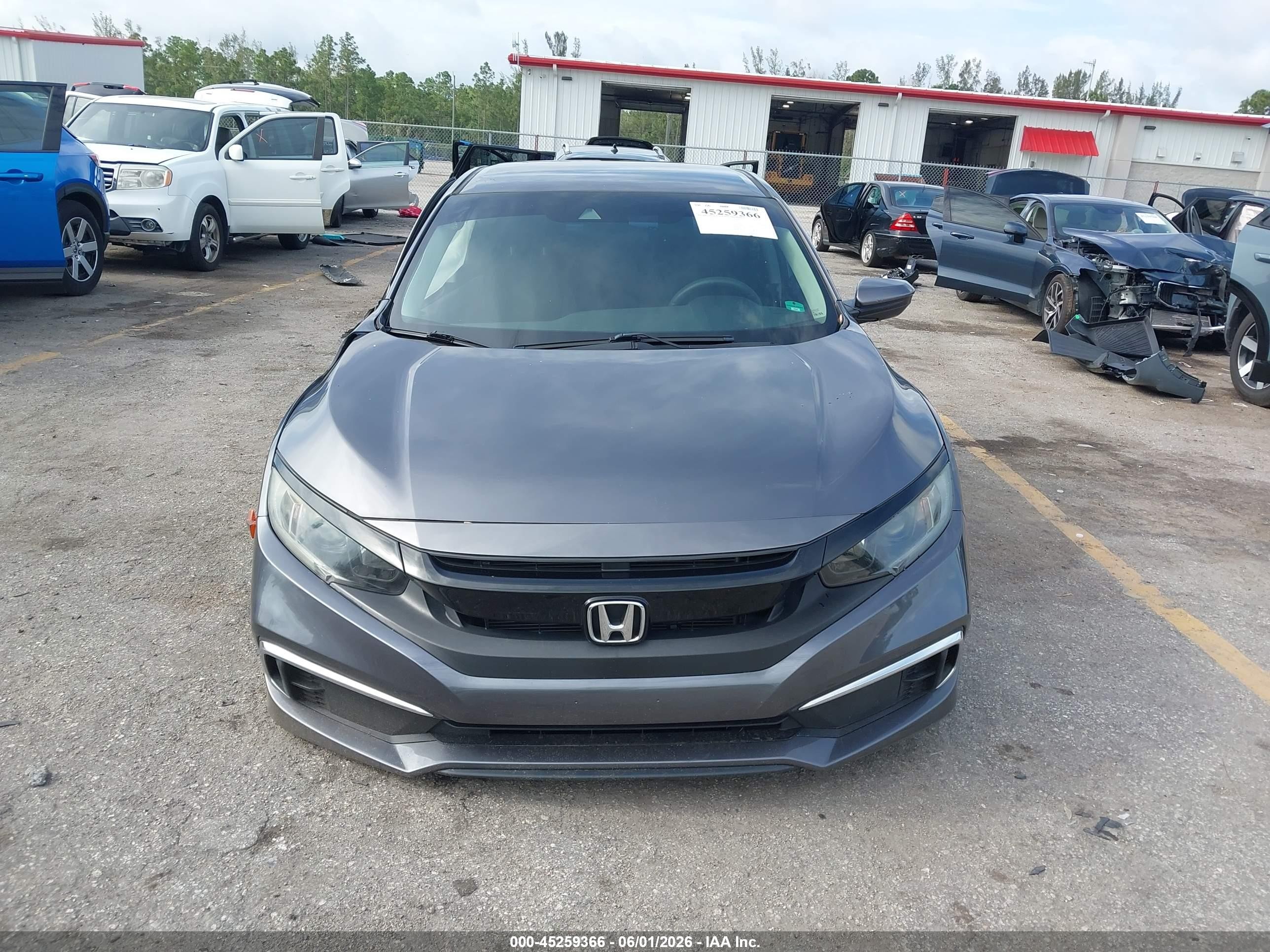 2019 Honda Civic Lx Gray vin: 19XFC2F63KE015689
