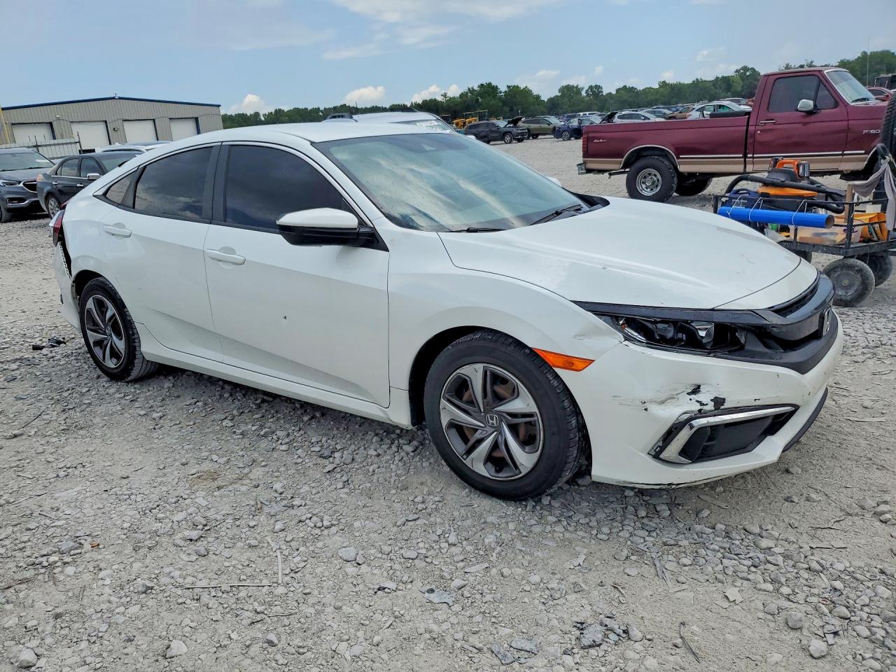 2019 Honda Civic Lx White vin: 19XFC2F63KE035540