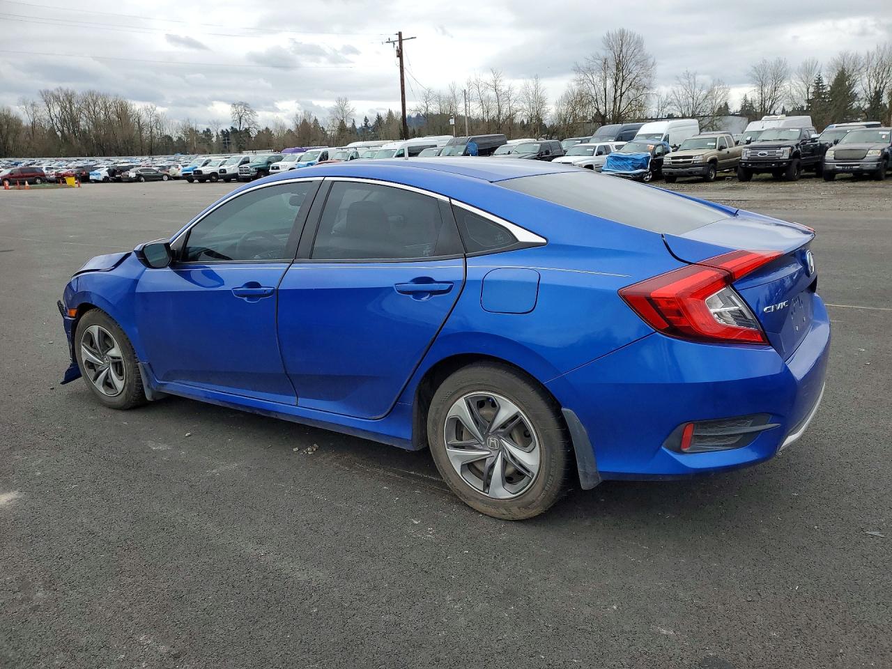 2019 Honda Civic Lx Blue vin: 19XFC2F6XKE007850