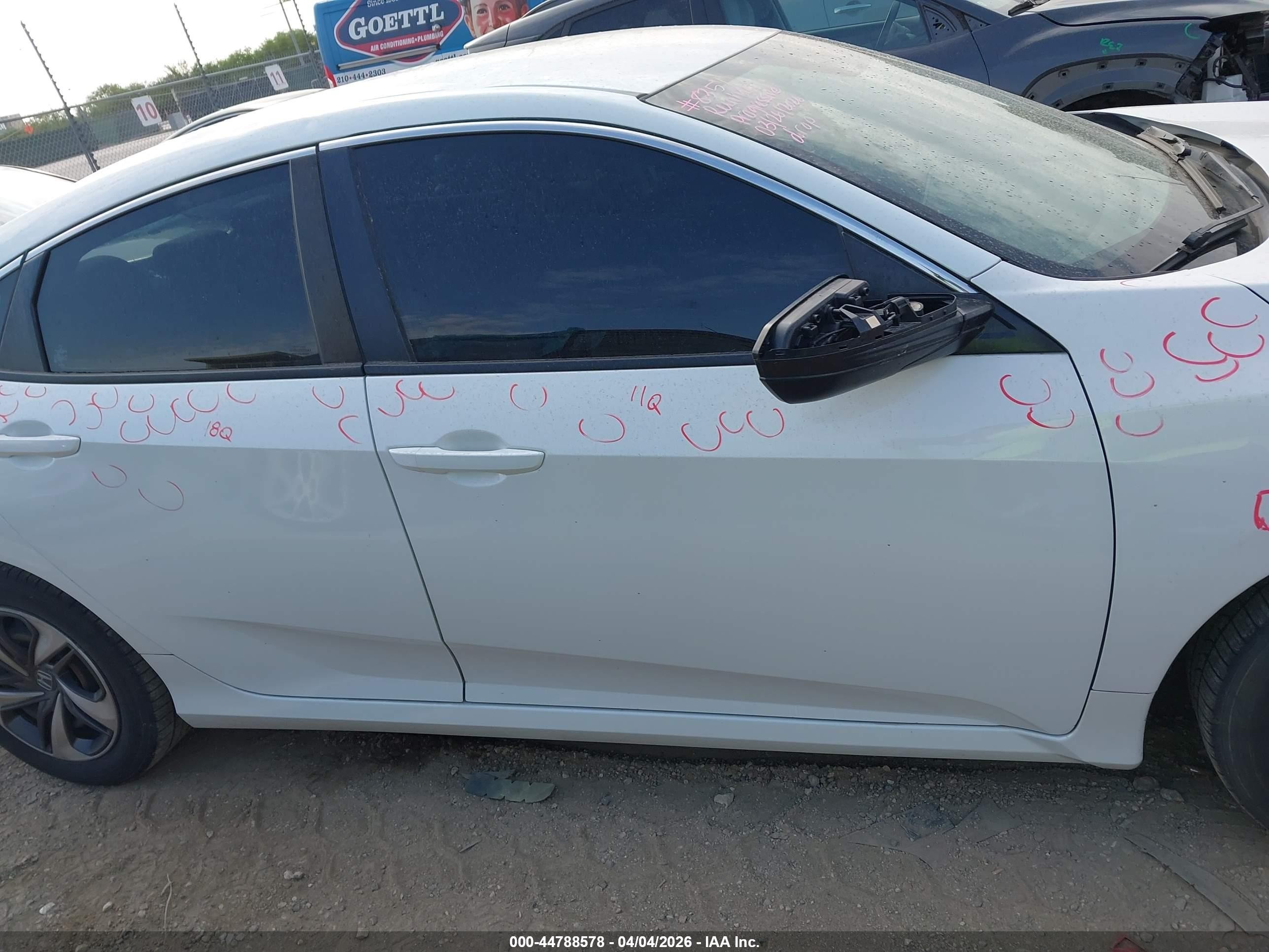 2020 Honda Civic Lx White vin: 19XFC2F6XLE024133