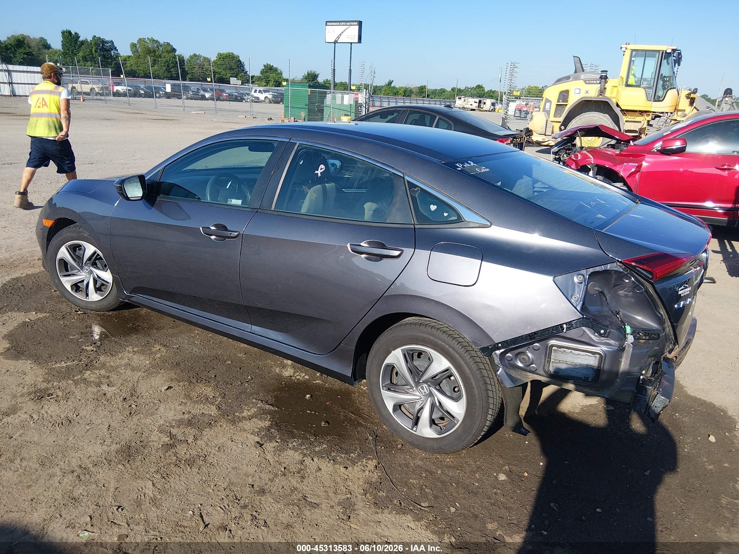 2020 Honda Civic Lx Gray vin: 19XFC2F6XLE027307