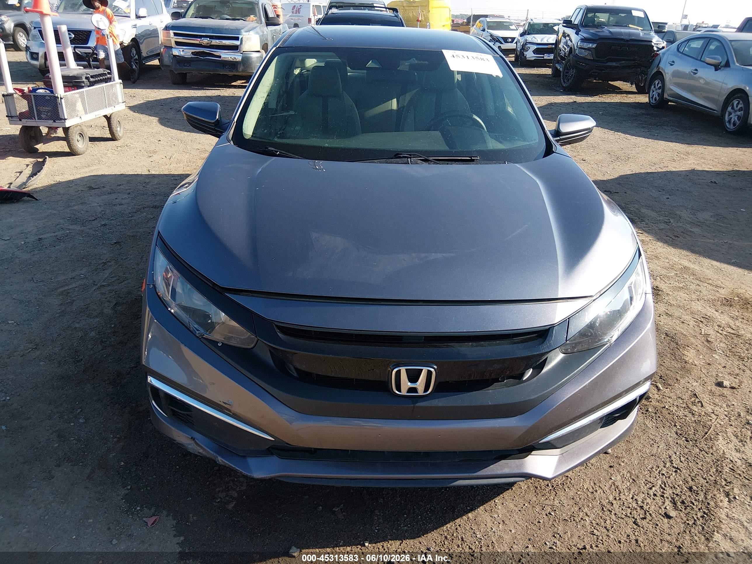 2020 Honda Civic Lx Gray vin: 19XFC2F6XLE027307