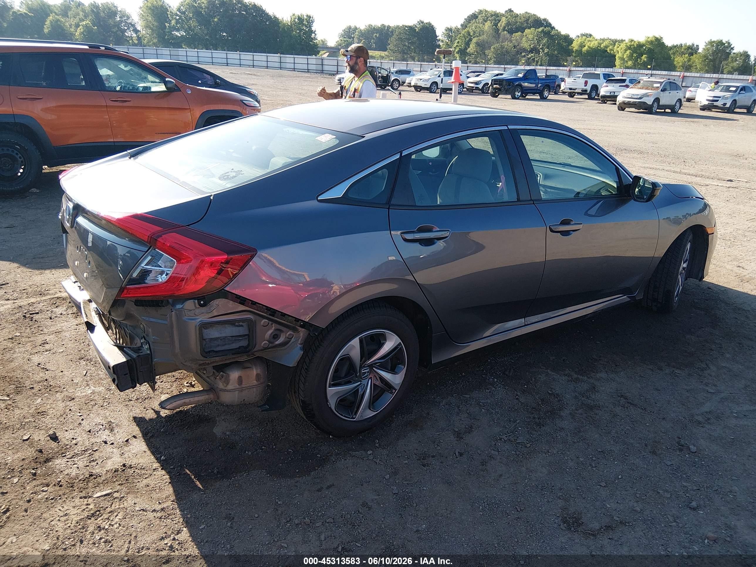 2020 Honda Civic Lx Gray vin: 19XFC2F6XLE027307