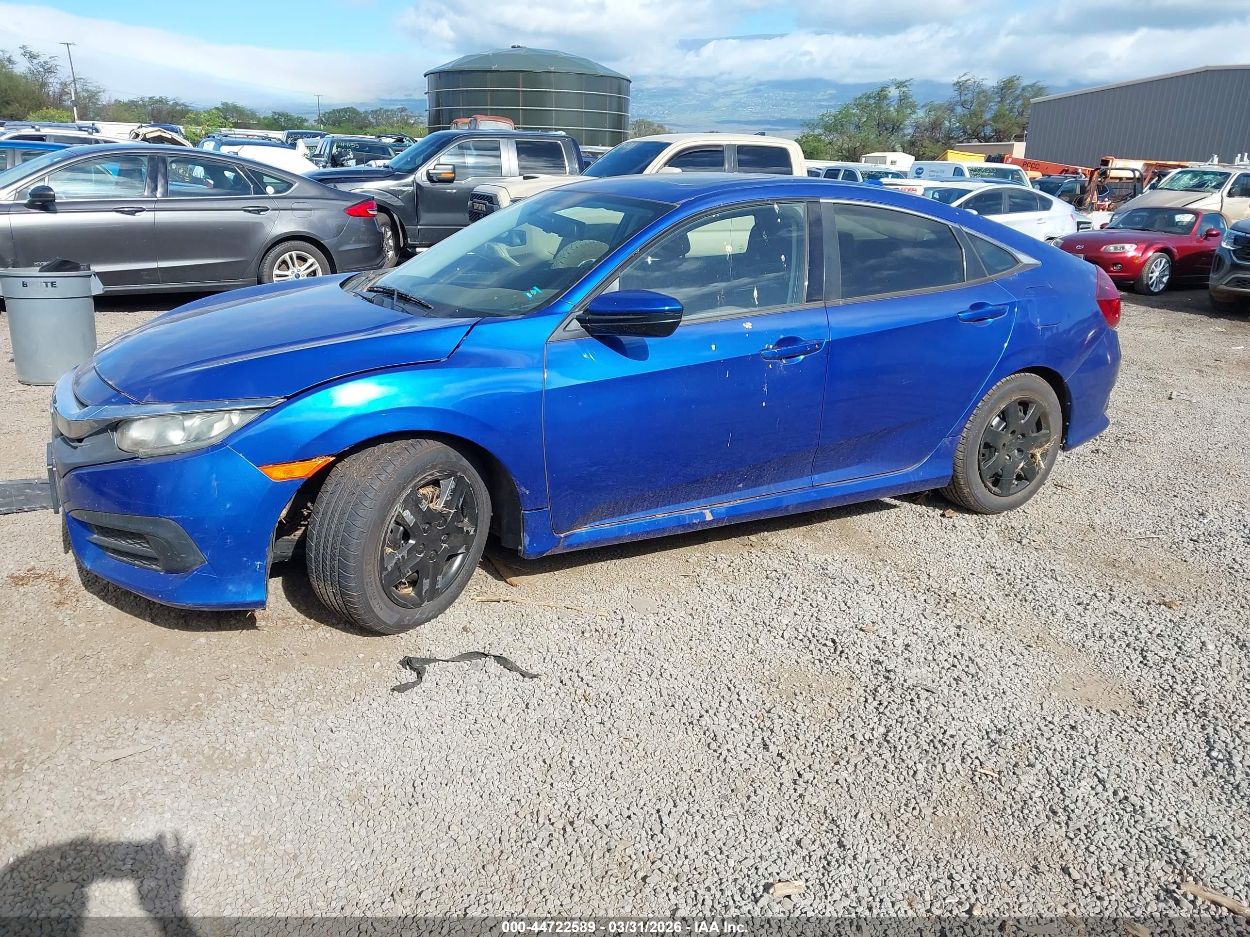 2018 Honda Civic Ex Синий vin: 19XFC2F70JE023076