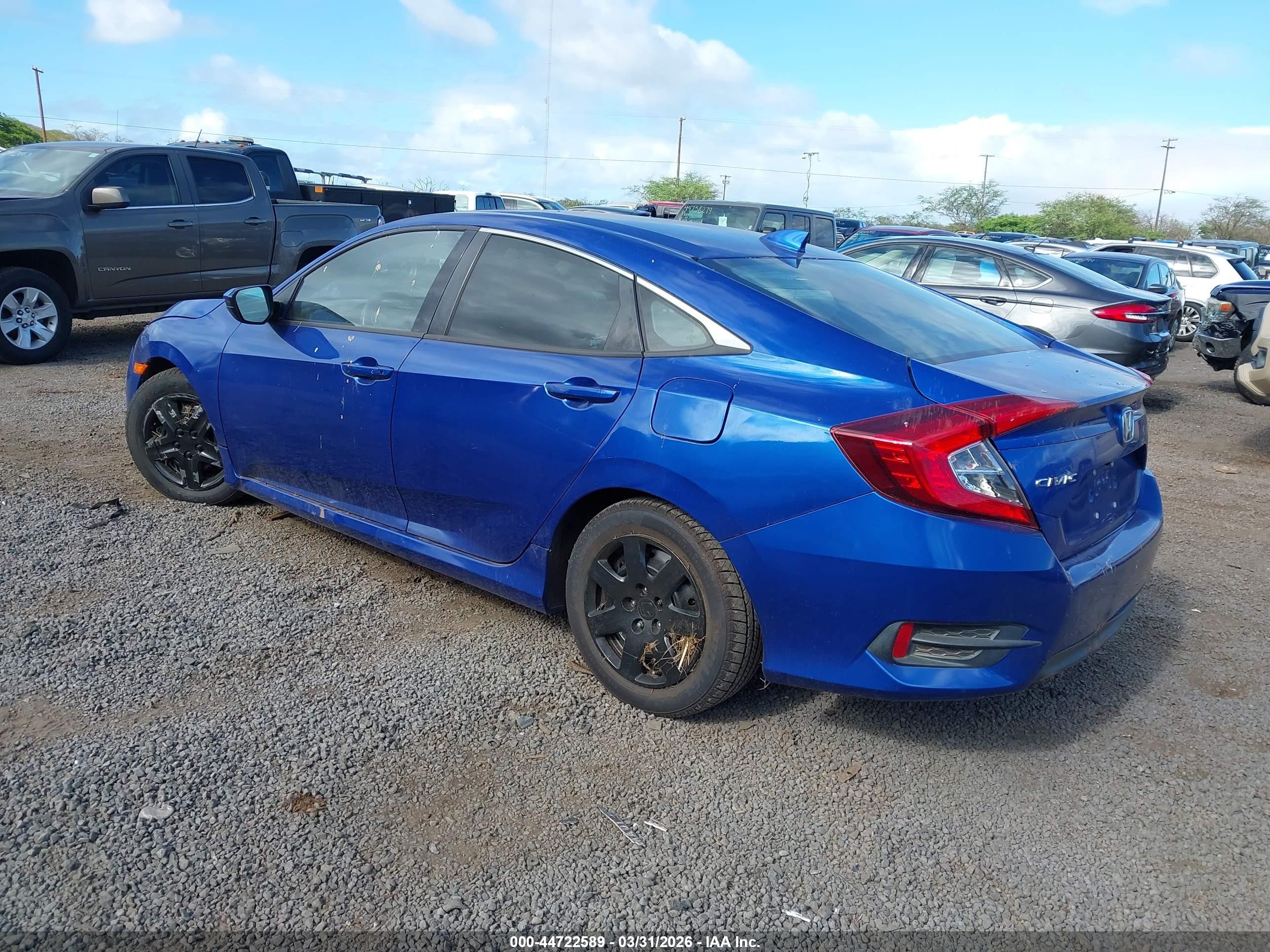 2018 Honda Civic Ex Синий vin: 19XFC2F70JE023076