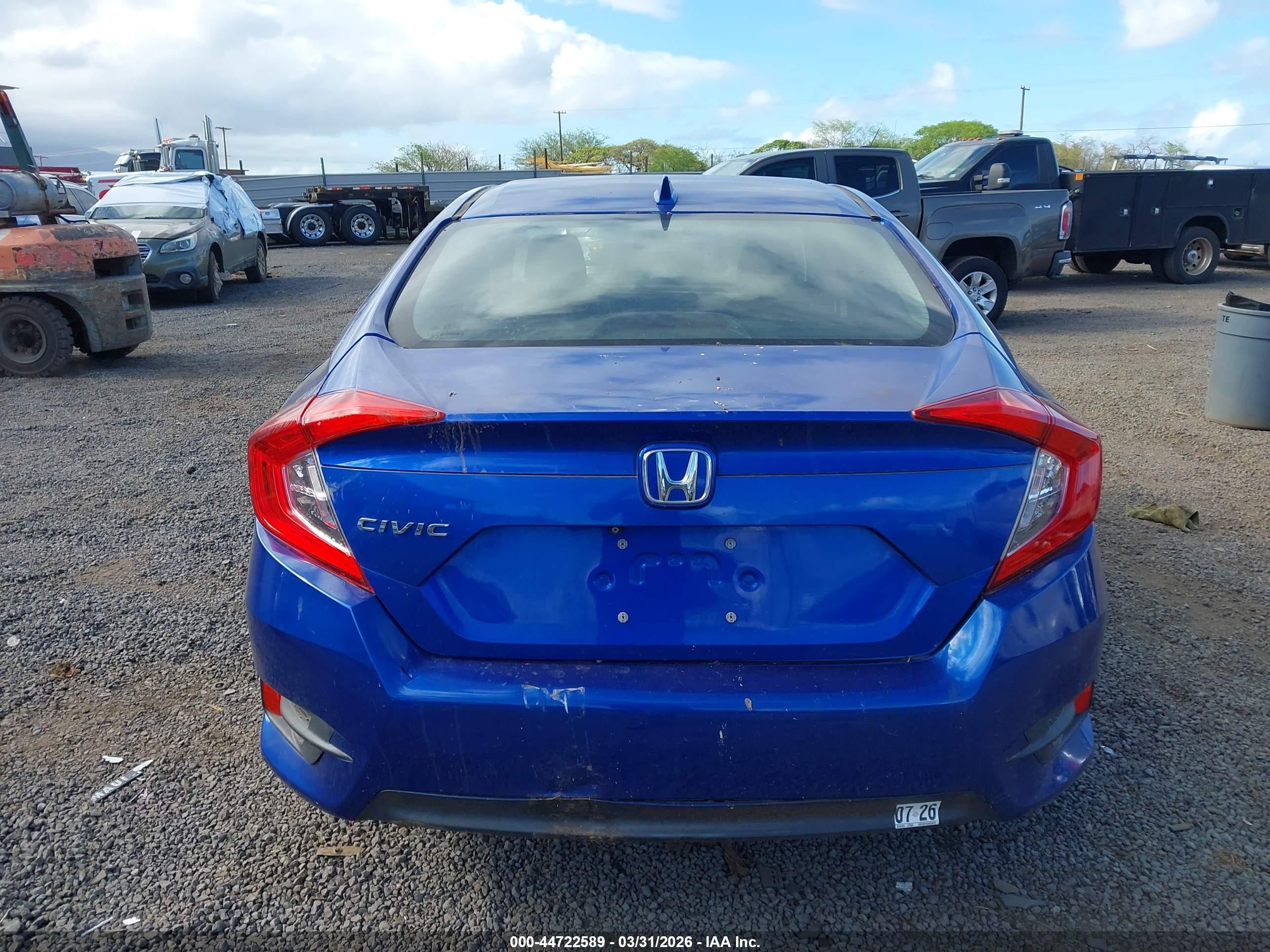 2018 Honda Civic Ex Синий vin: 19XFC2F70JE023076