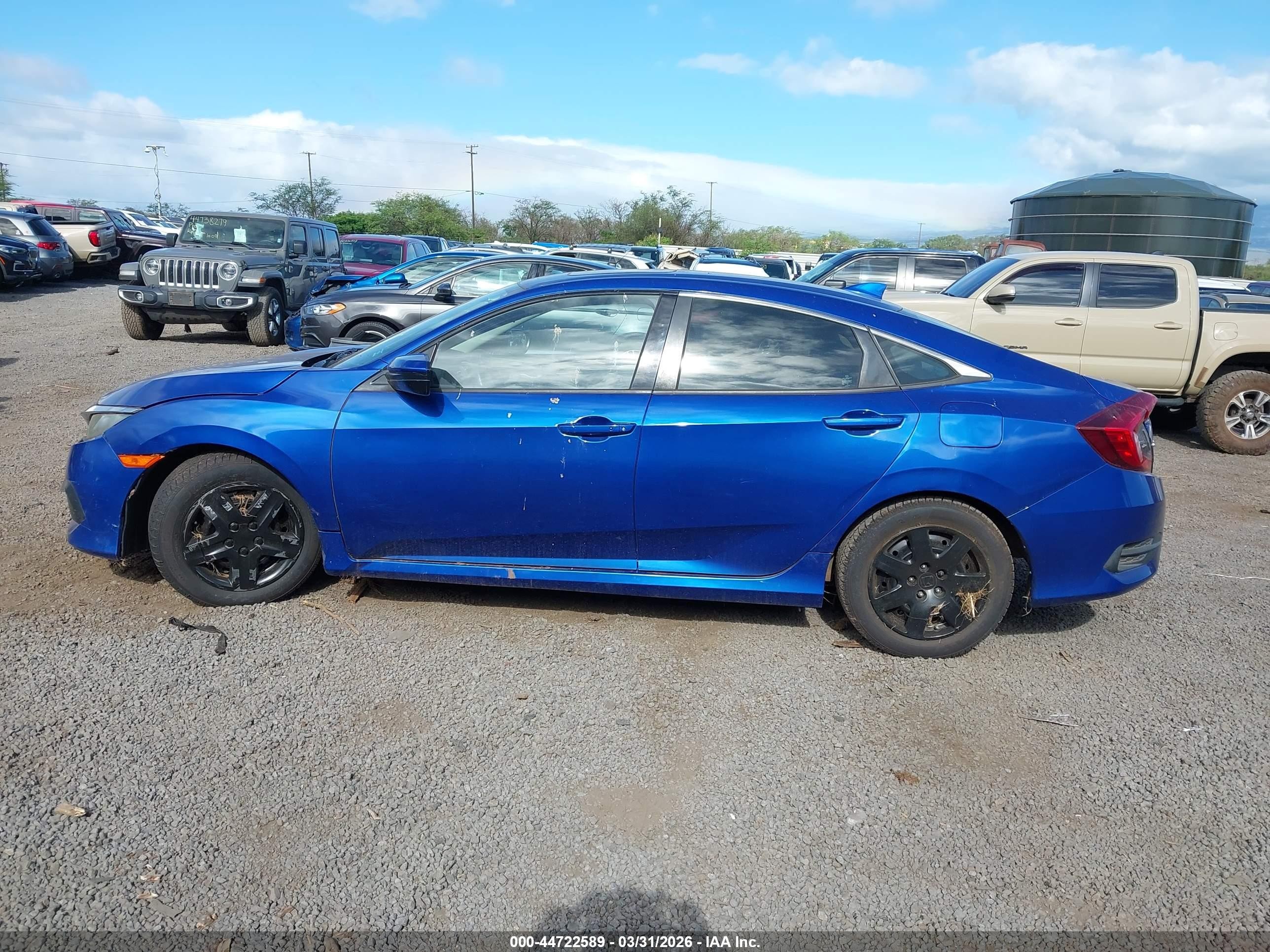 2018 Honda Civic Ex Синий vin: 19XFC2F70JE023076