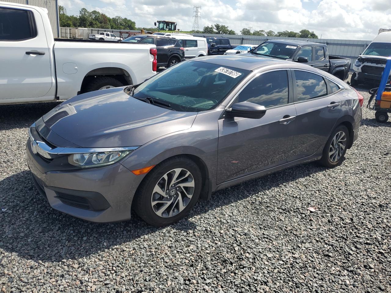 2018 Honda Civic Ex Gray vin: 19XFC2F70JE034126 Damage: Left Front Fender, Dent(S) W/ Paint Dmg, 1 To 2 Inches