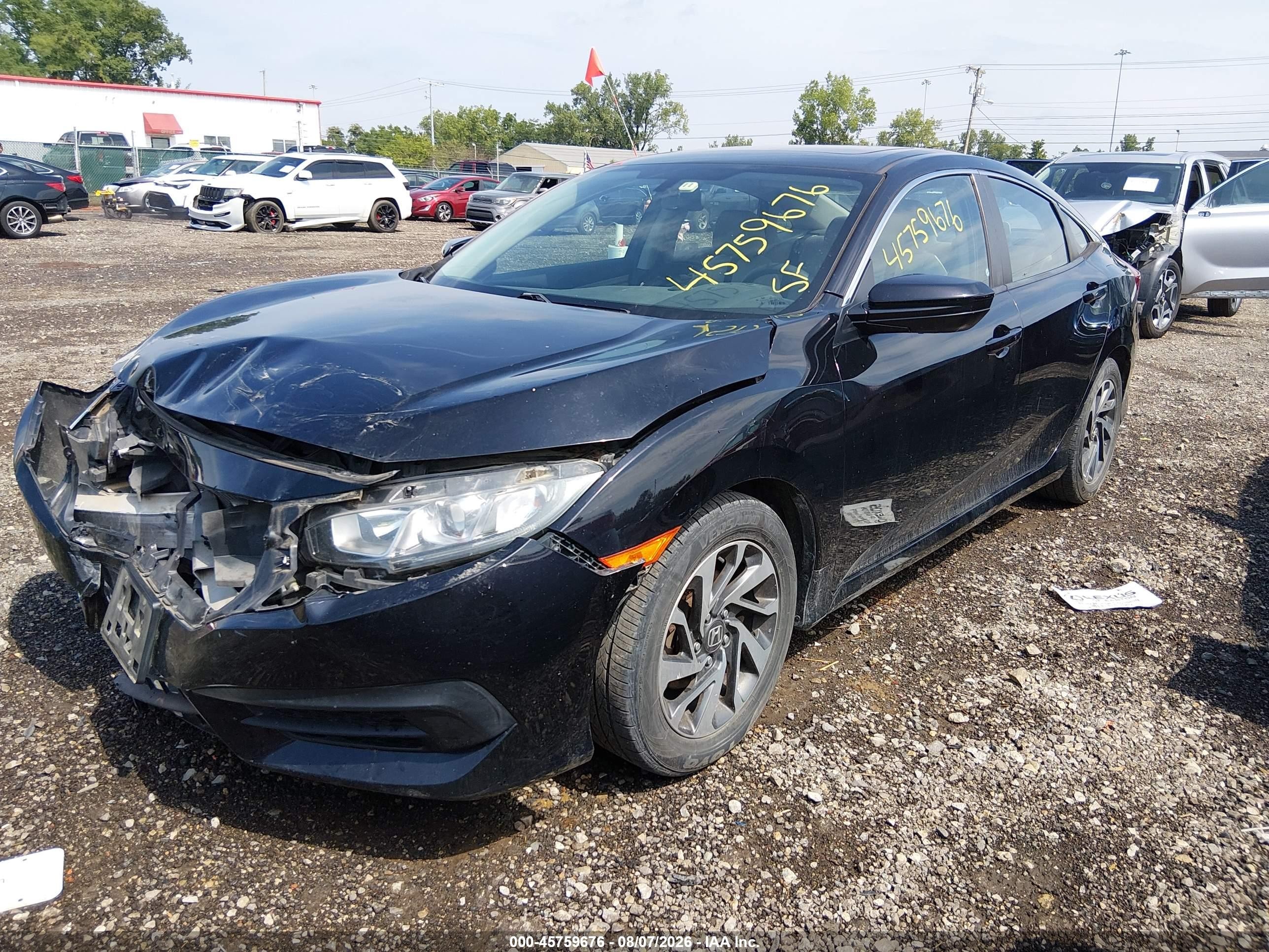 2017 Honda Civic Ex Black vin: 19XFC2F71HE058963