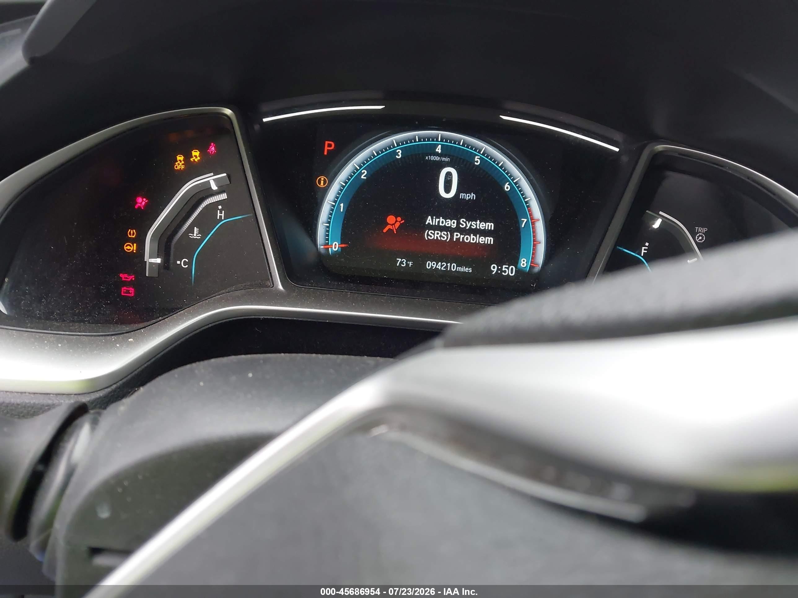 2017 Honda Civic Ex Синий vin: 19XFC2F71HE217559