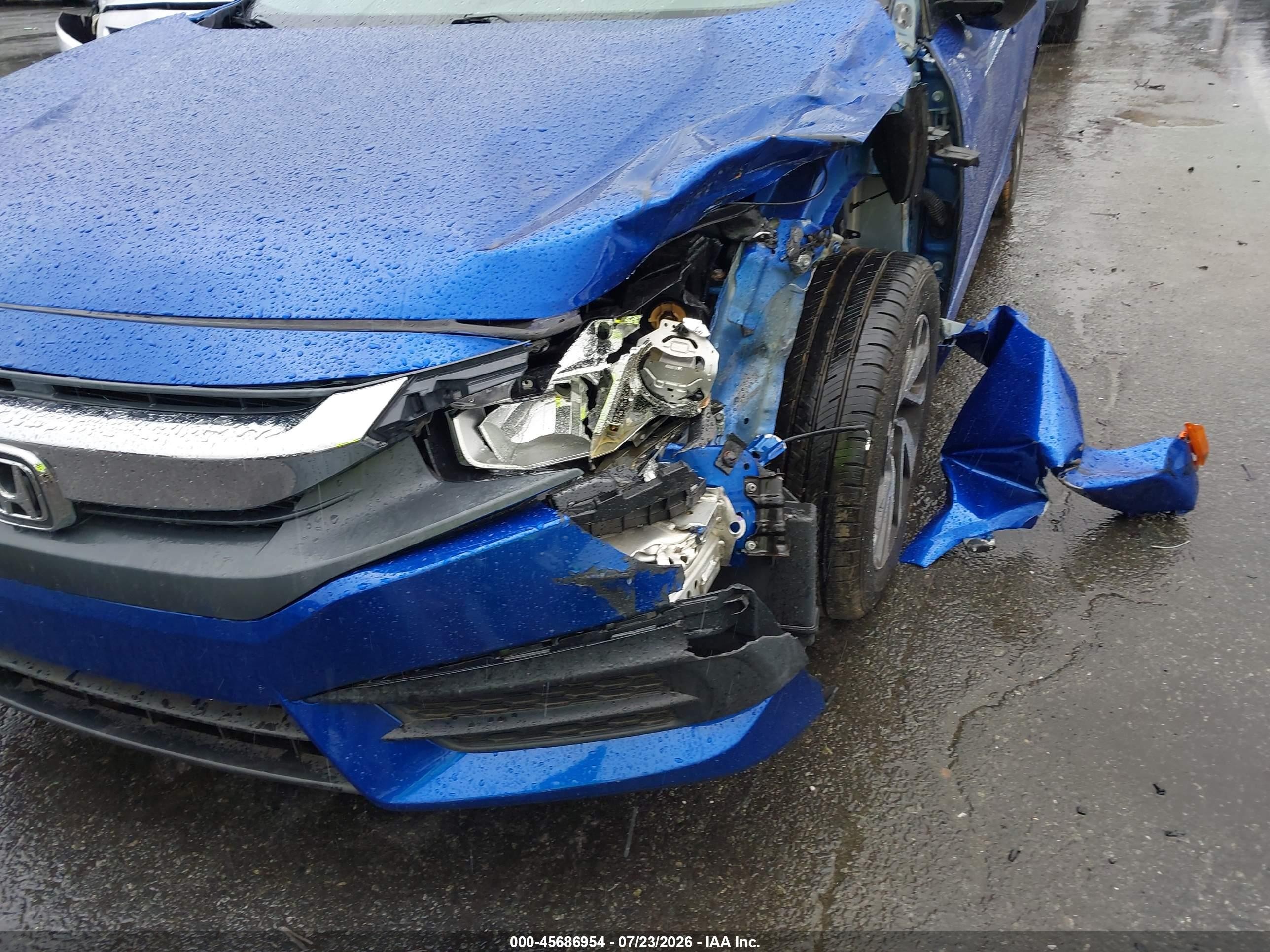 2017 Honda Civic Ex Синий vin: 19XFC2F71HE217559