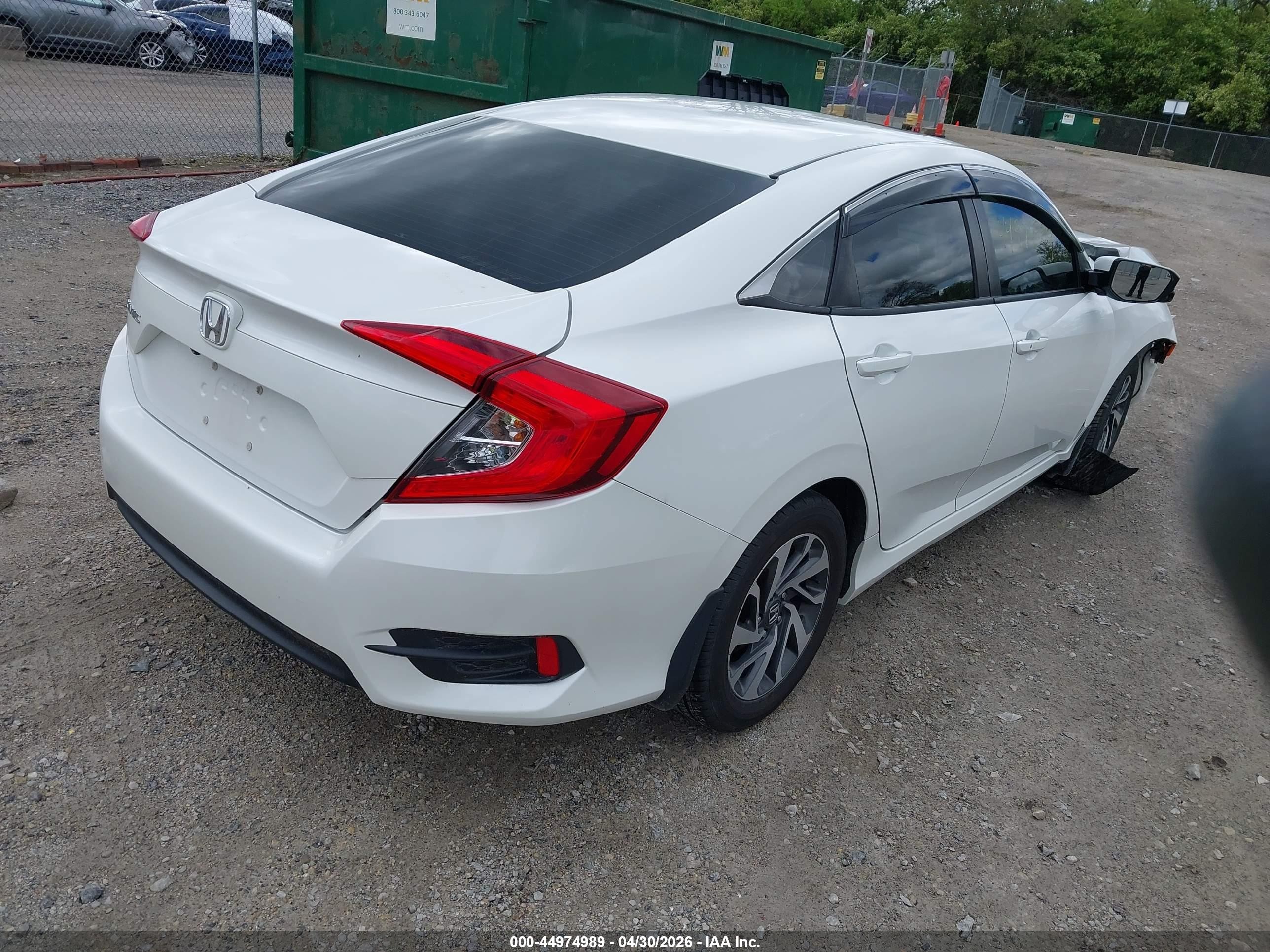 2016 Honda Civic Ex White vin: 19XFC2F72GE063717