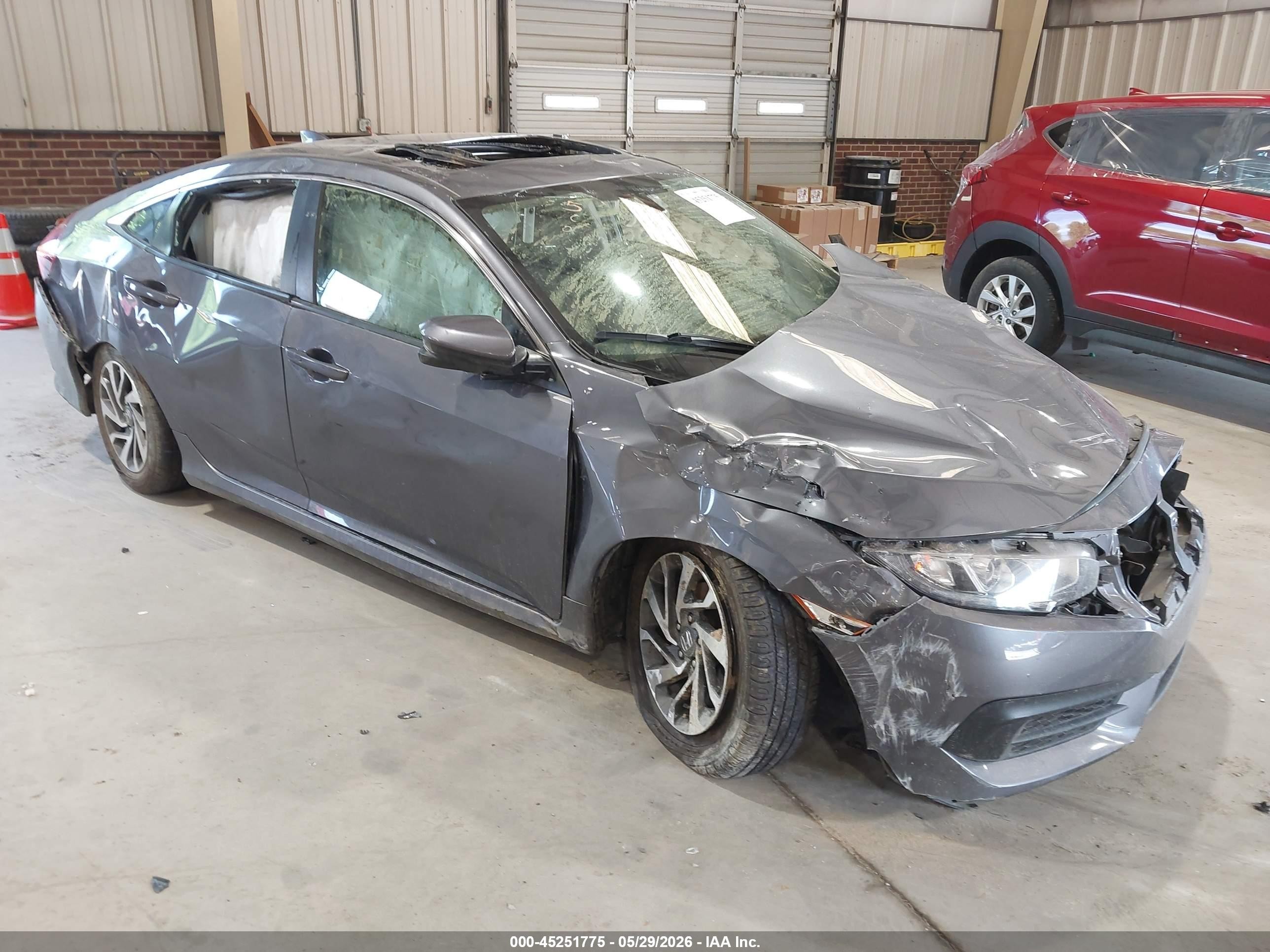2018 Honda Civic Ex Gray vin: 19XFC2F72JE030160