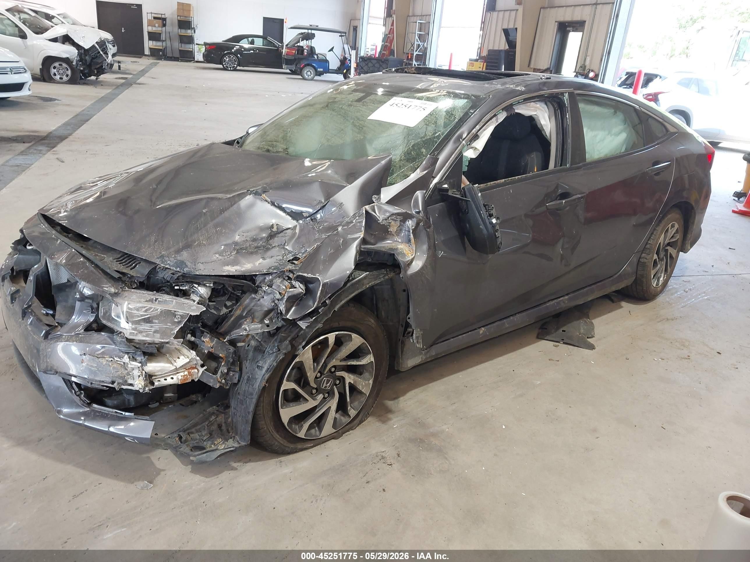 2018 Honda Civic Ex Gray vin: 19XFC2F72JE030160