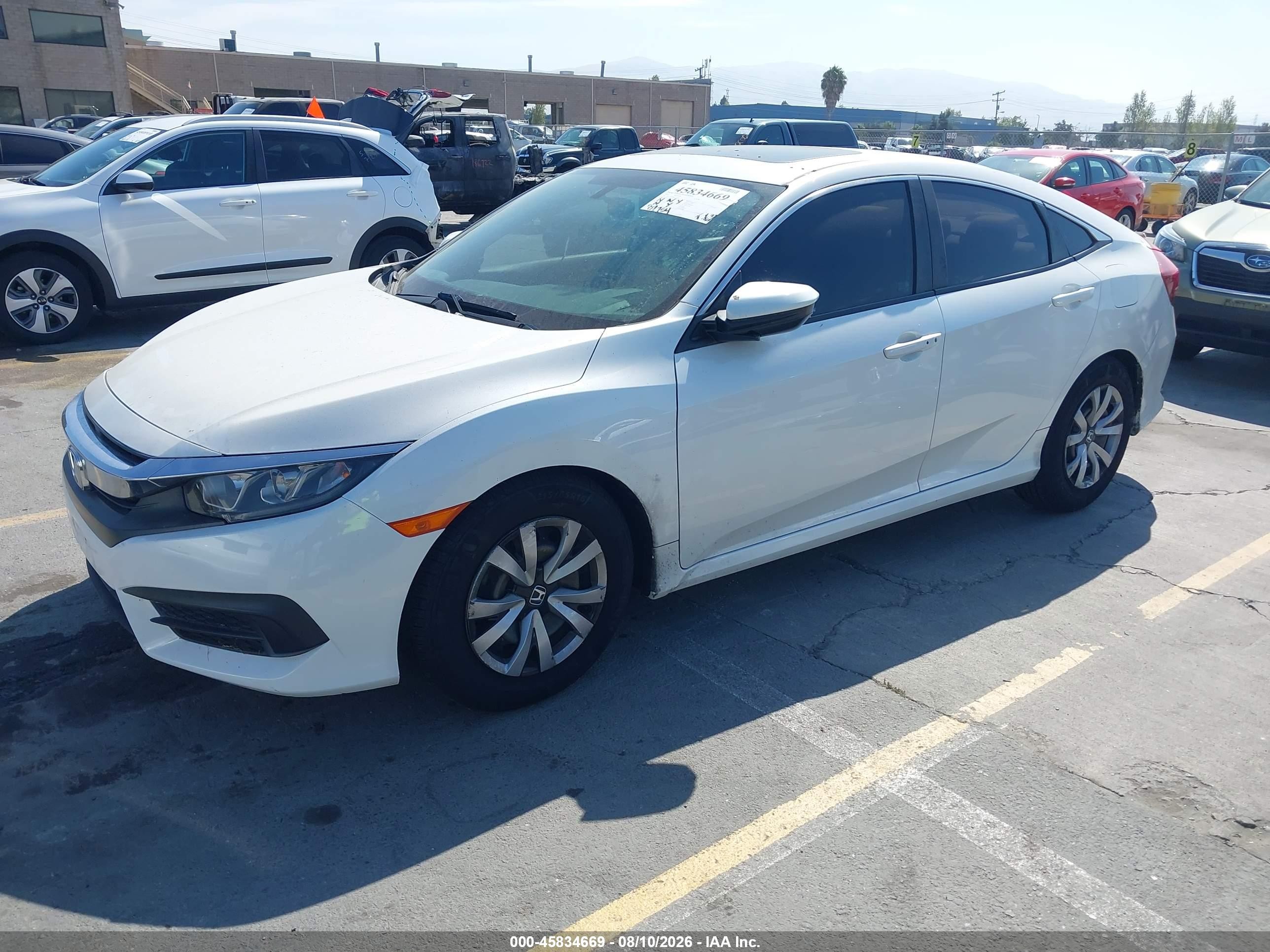 2016 Honda Civic Ex Белый vin: 19XFC2F73GE215391