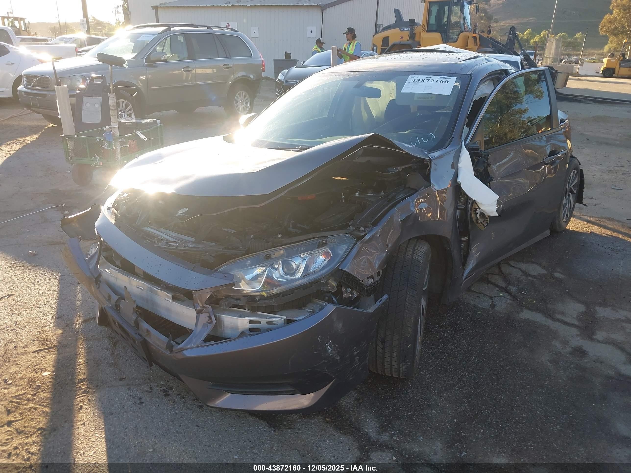 2018 Honda Civic Ex Gray vin: 19XFC2F73JE009415