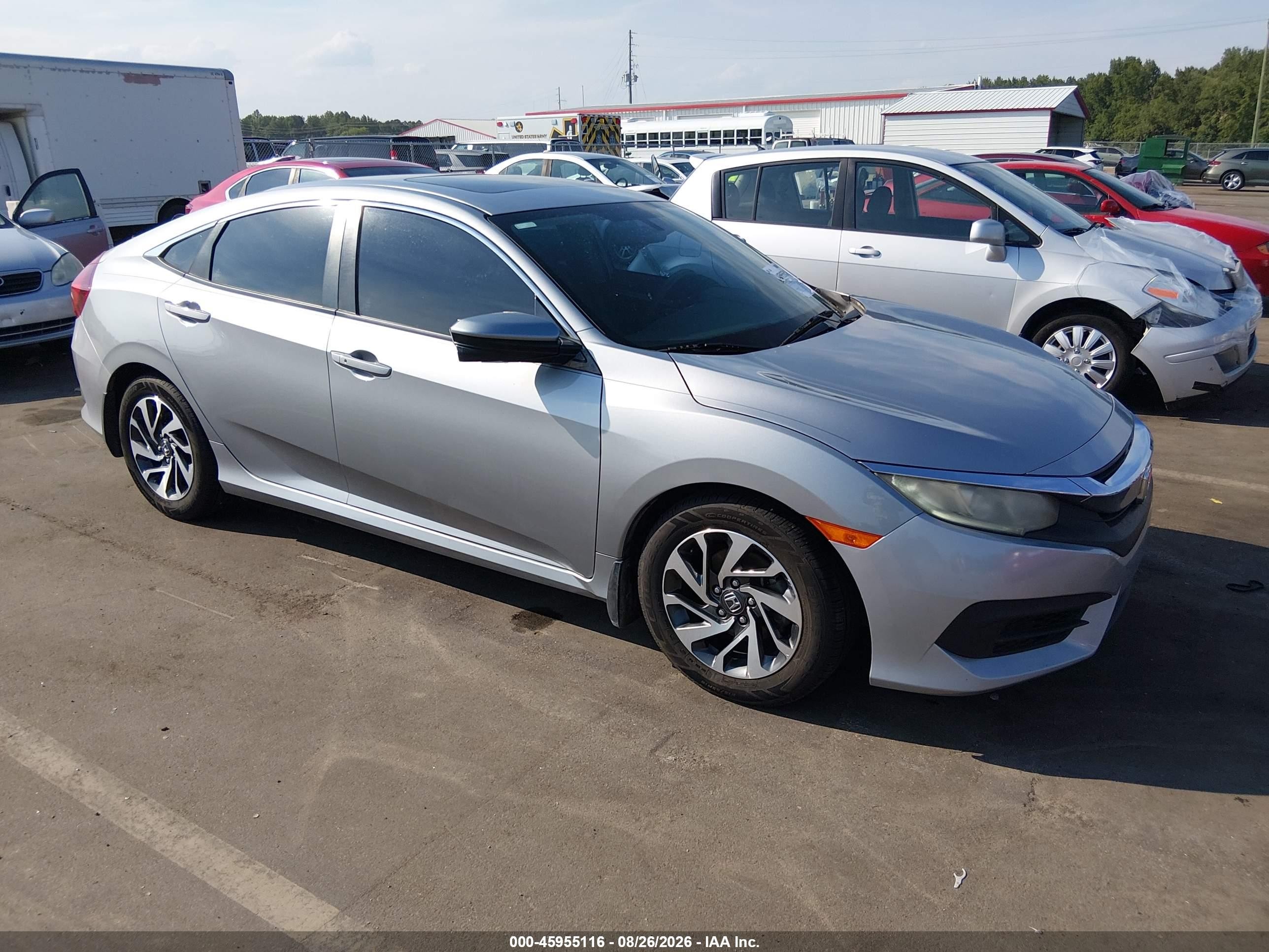2016 Honda Civic Ex Gray vin: 19XFC2F75GE044174