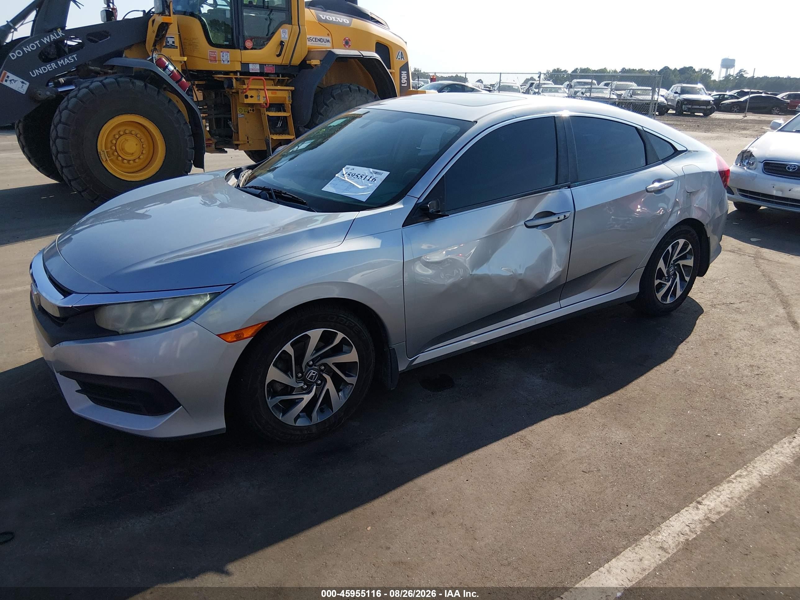 2016 Honda Civic Ex Gray vin: 19XFC2F75GE044174