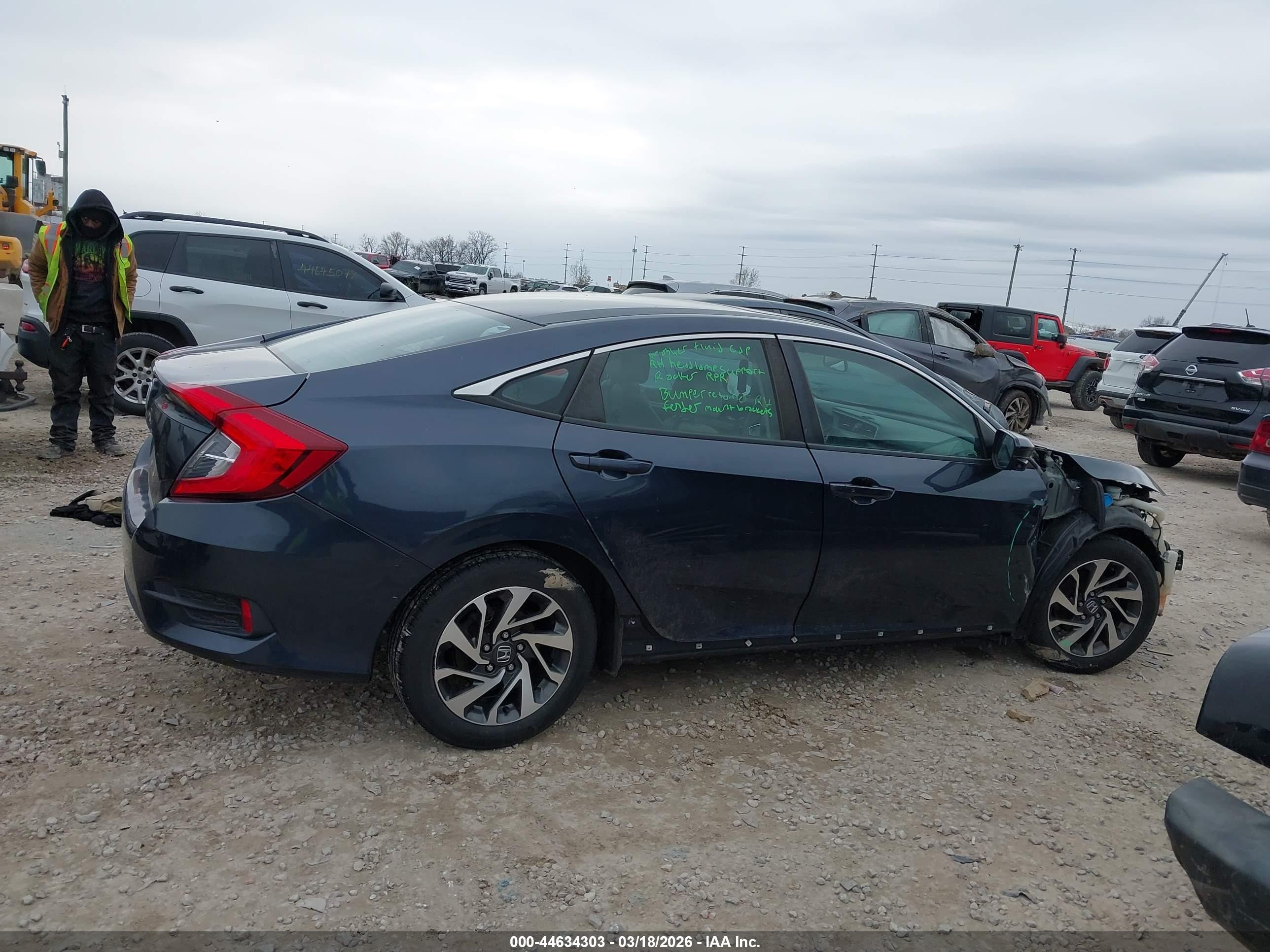 2016 Honda Civic Ex Blue vin: 19XFC2F75GE046863