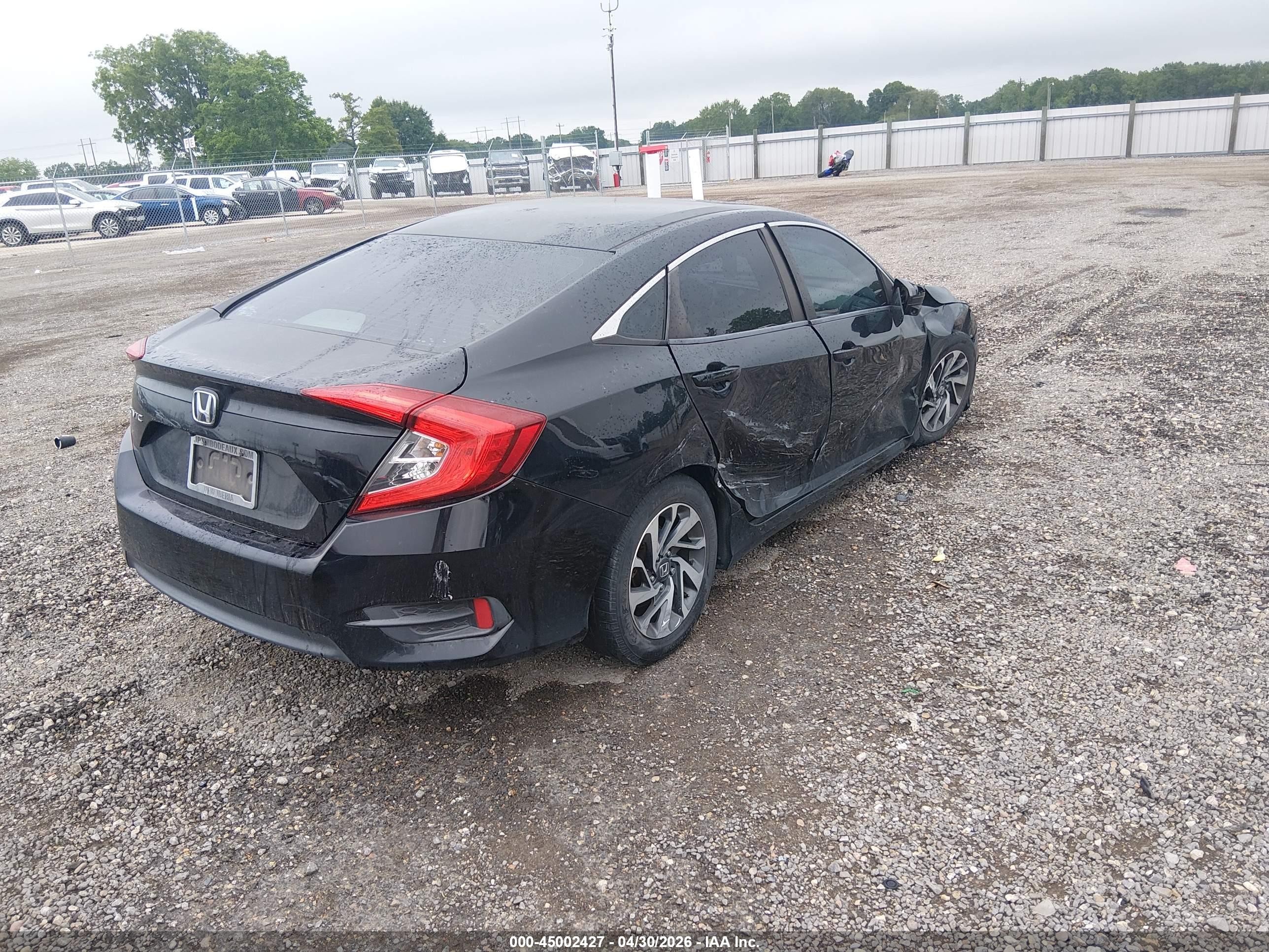 2016 Honda Civic Ex Черный vin: 19XFC2F76GE069892