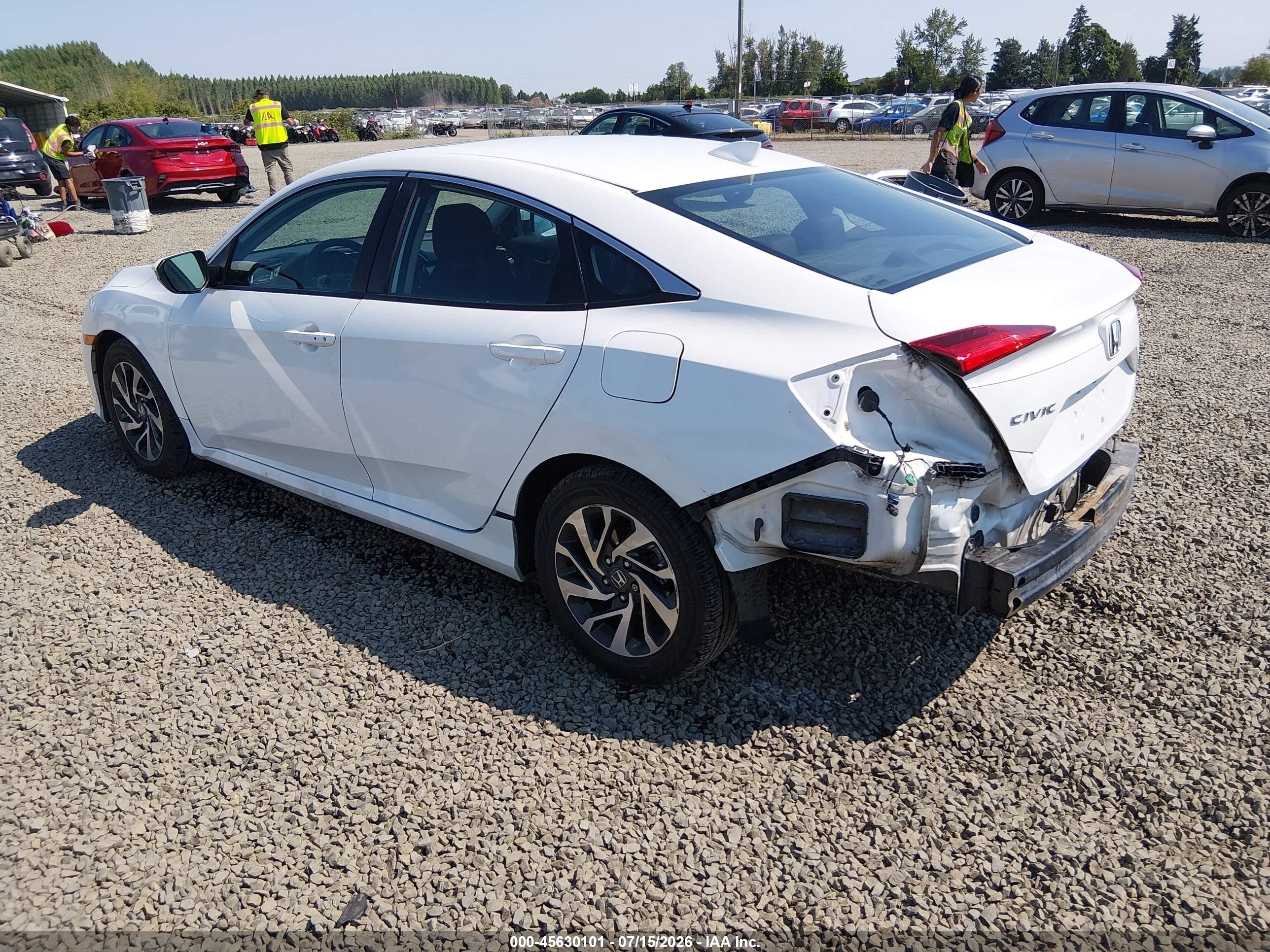 2017 Honda Civic Ex White vin: 19XFC2F76HE212003