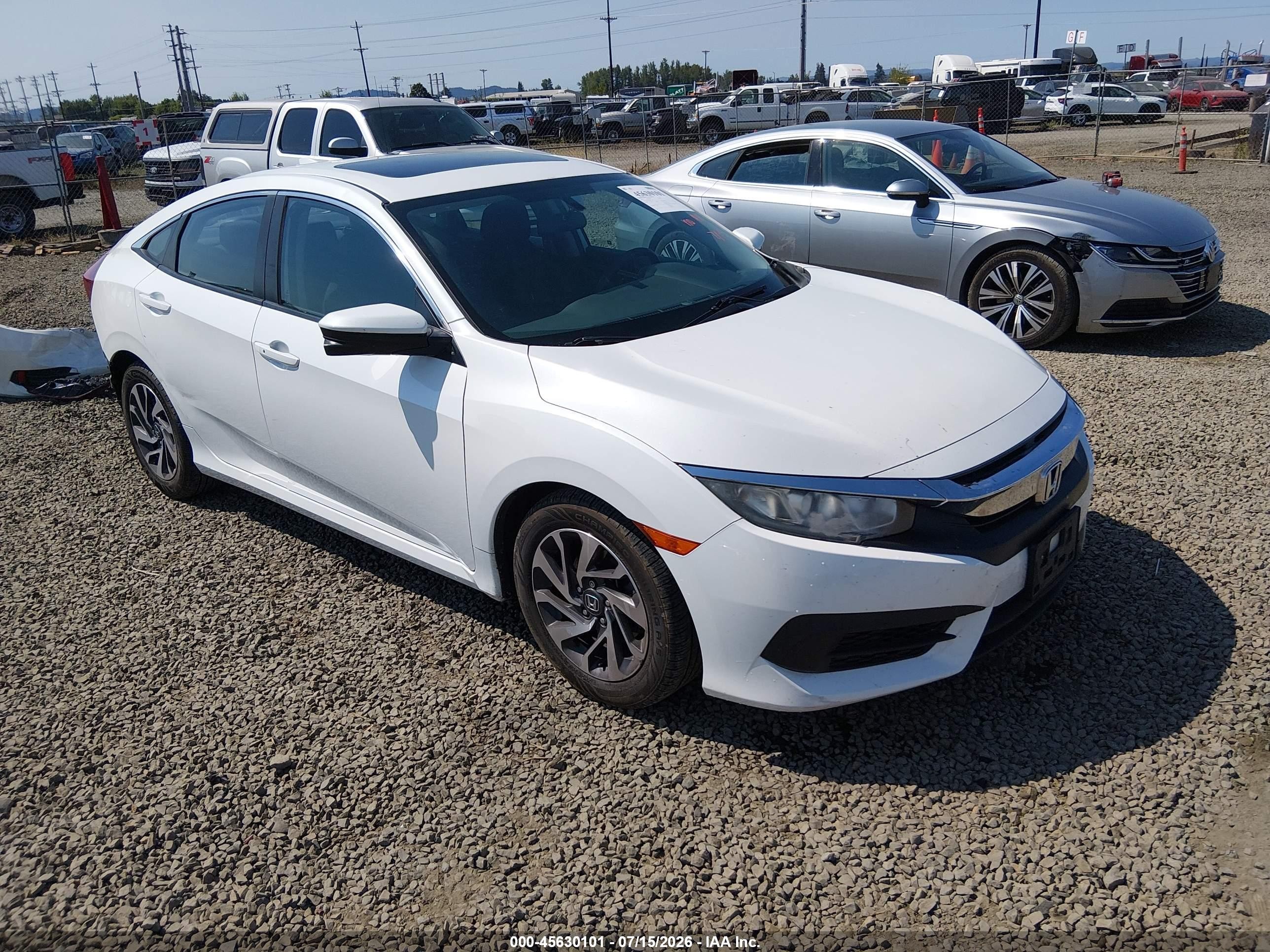 2017 Honda Civic Ex White vin: 19XFC2F76HE212003