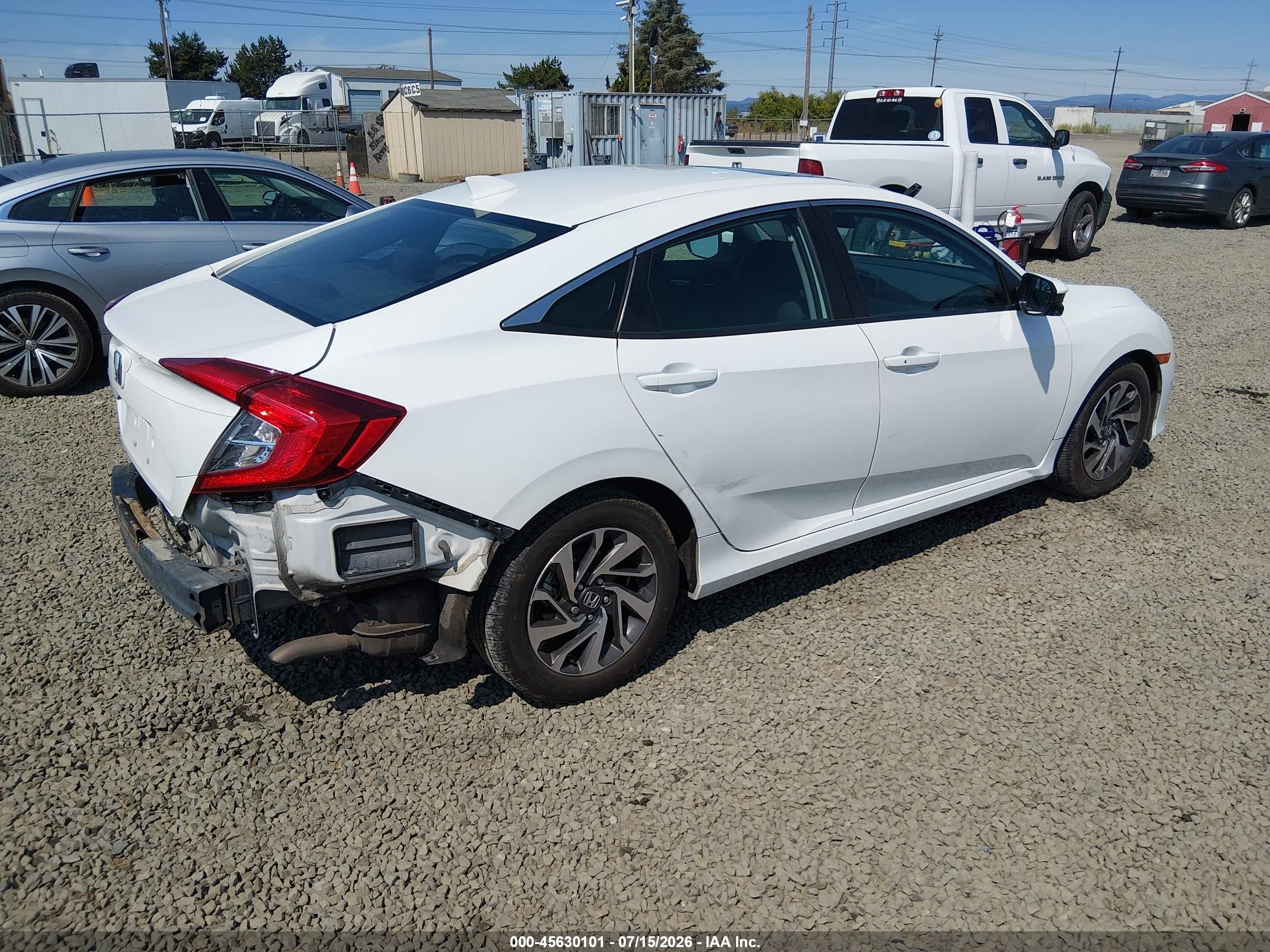 2017 Honda Civic Ex White vin: 19XFC2F76HE212003