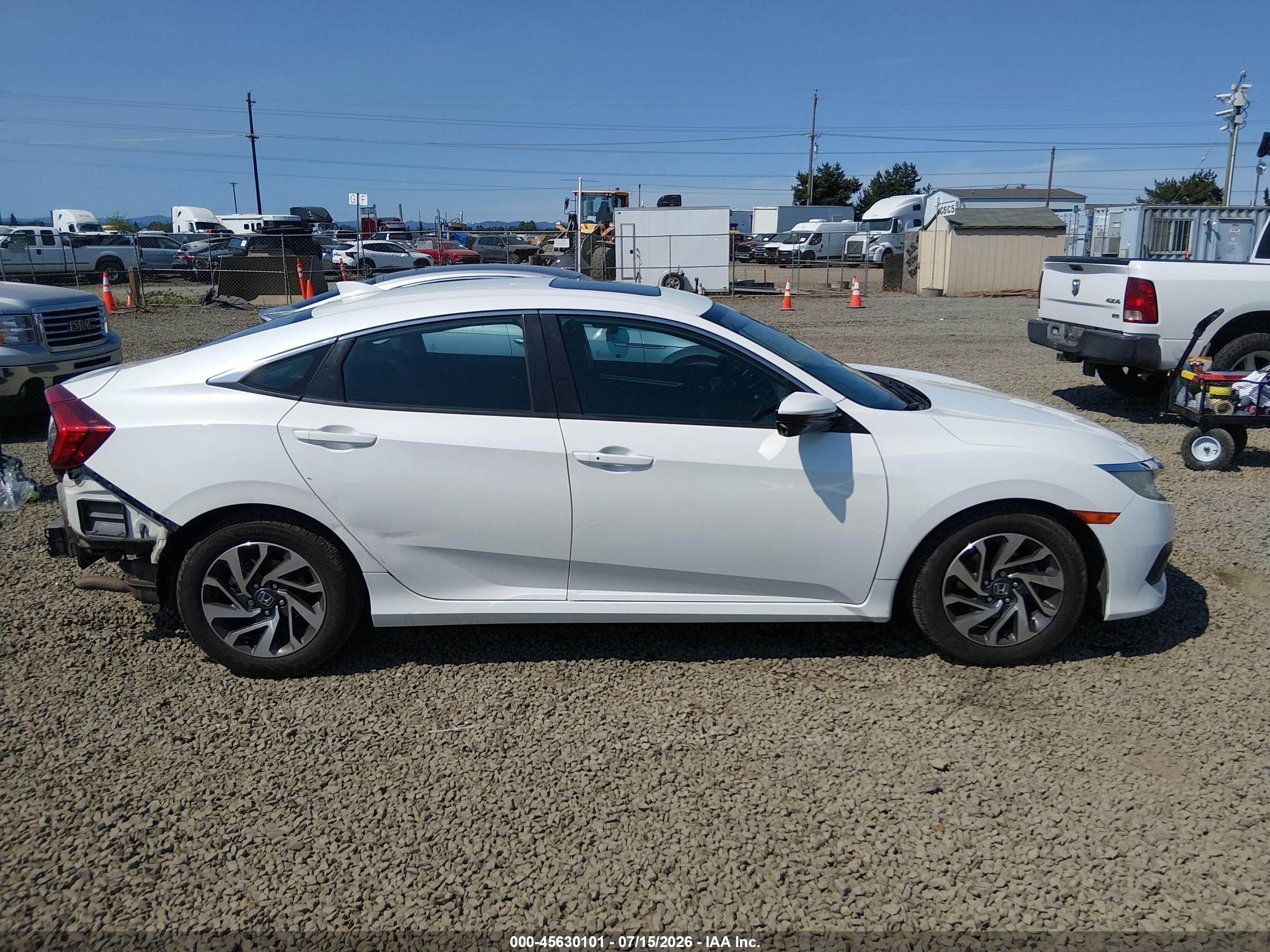 2017 Honda Civic Ex White vin: 19XFC2F76HE212003