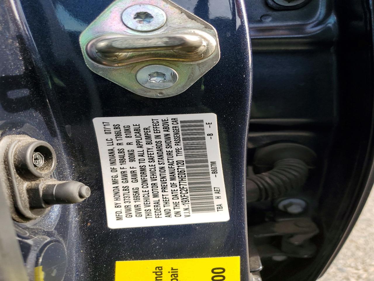 2017 Honda Civic Ex Charcoal vin: 19XFC2F77HE067120