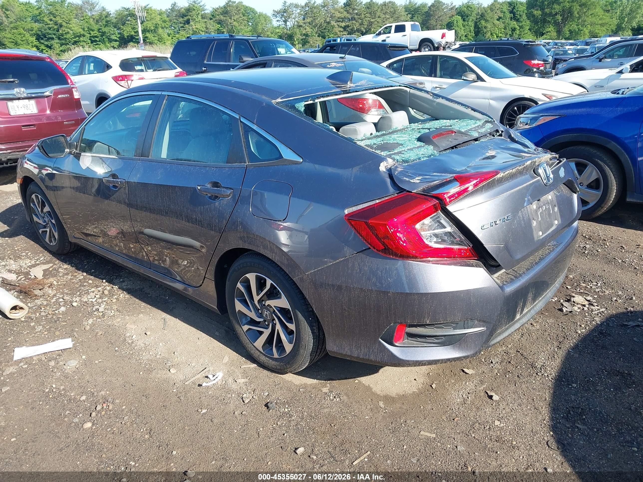 2017 Honda Civic Ex Gray vin: 19XFC2F77HE205030