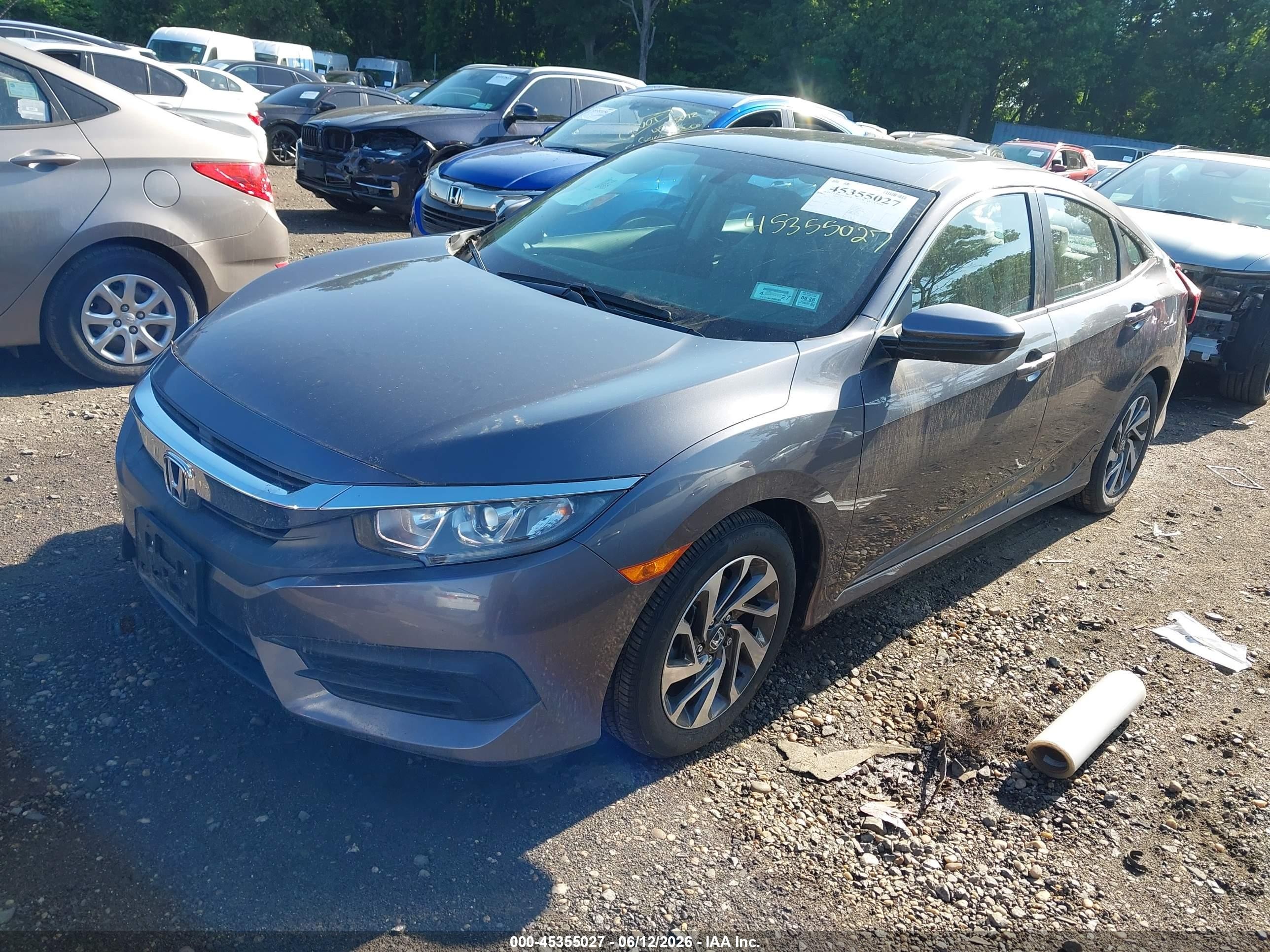 2017 Honda Civic Ex Gray vin: 19XFC2F77HE205030