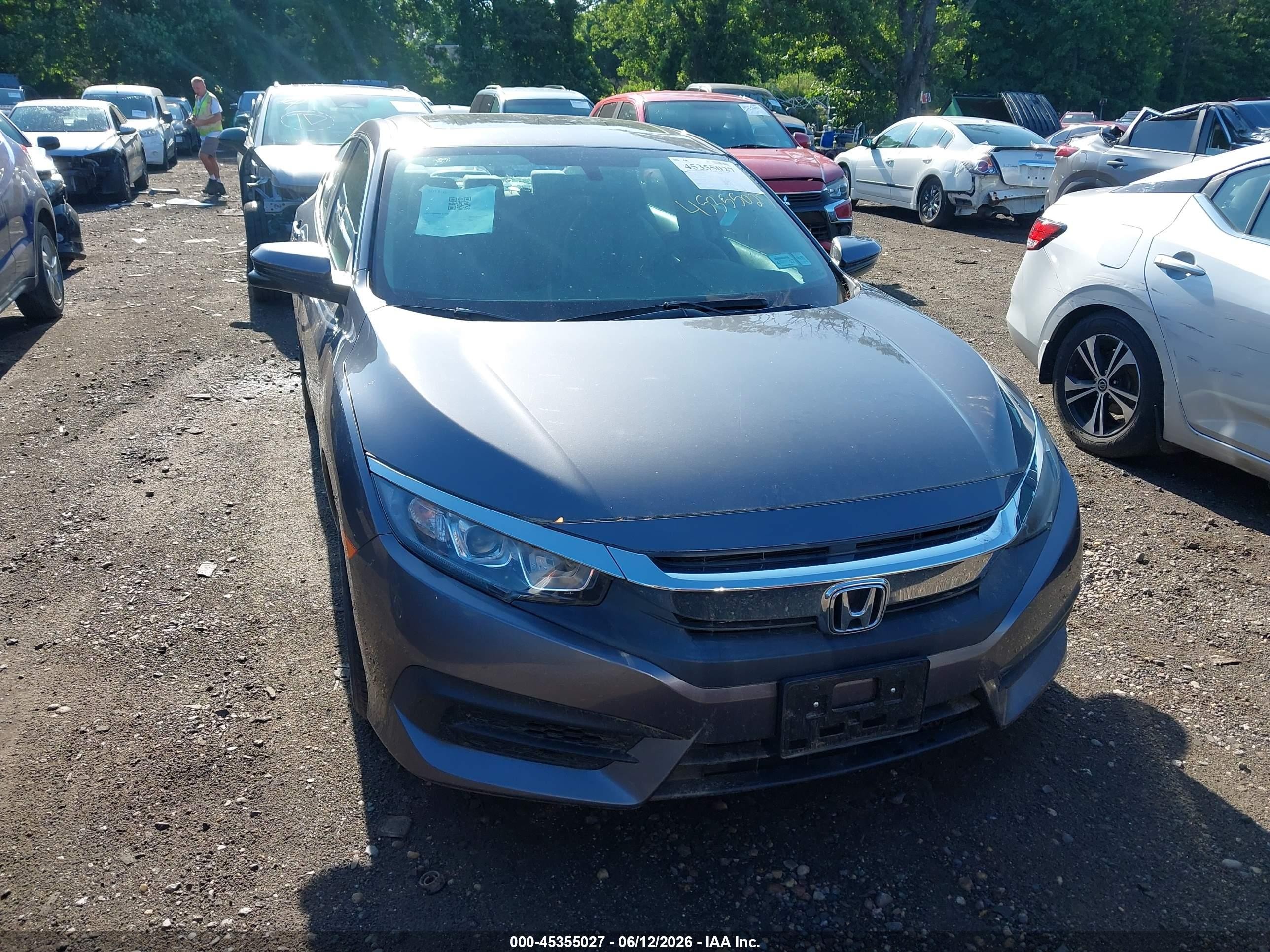 2017 Honda Civic Ex Gray vin: 19XFC2F77HE205030