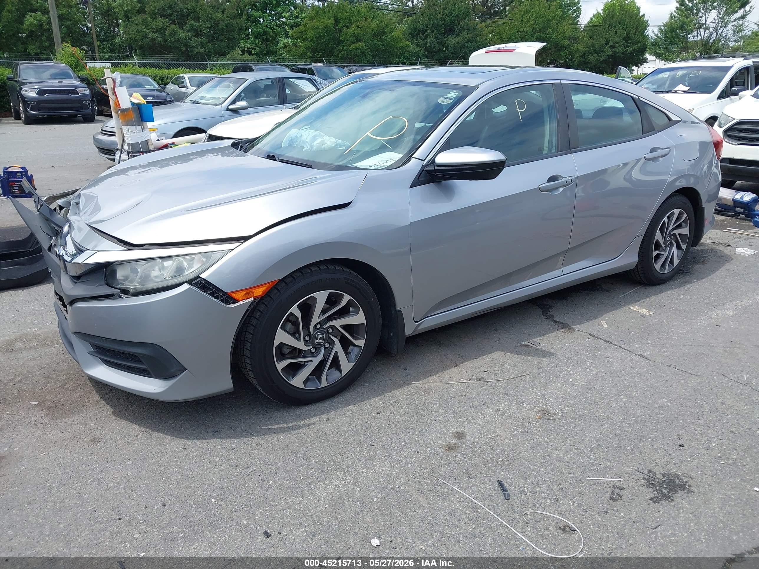 2016 Honda Civic Ex Серебряный vin: 19XFC2F78GE086127