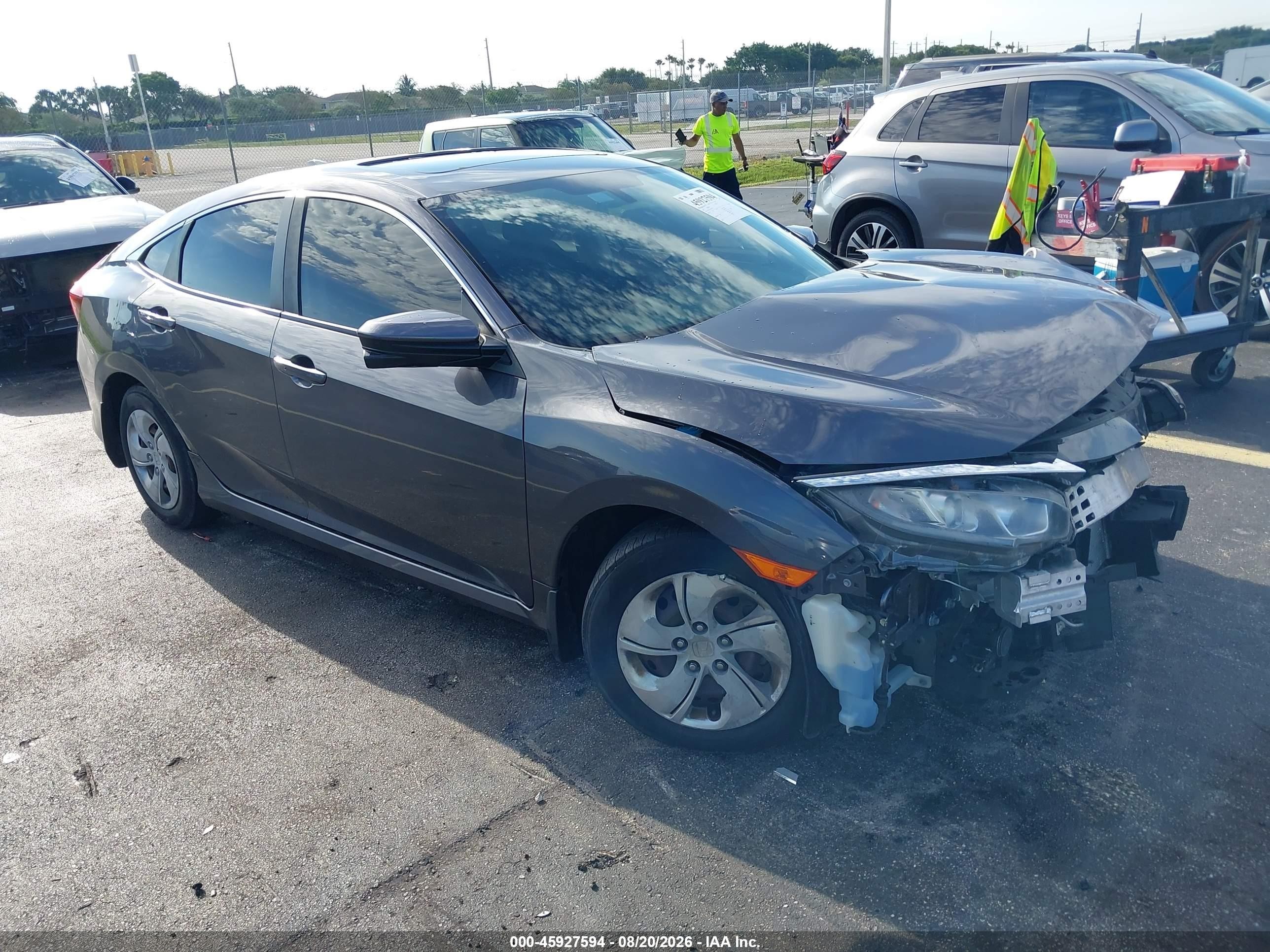 2017 Honda Civic Ex Серый vin: 19XFC2F78HE041612