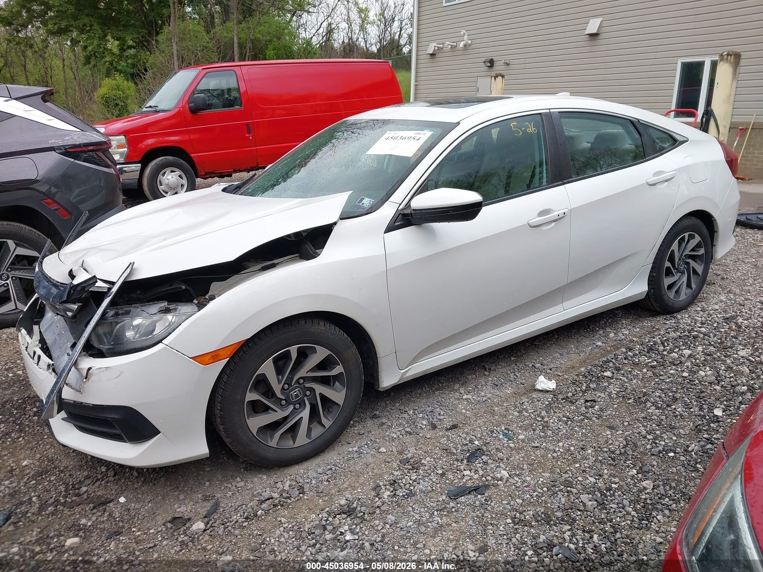 2017 Honda Civic Ex White vin: 19XFC2F79HE209032