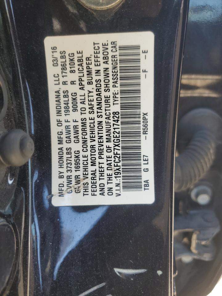2016 Honda Civic Ex Black vin: 19XFC2F7XGE217428