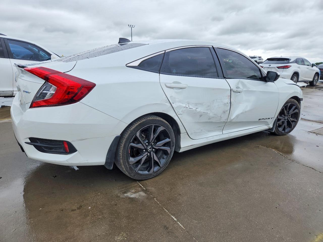 2019 Honda Civic Sport White vin: 19XFC2F87KE047157
