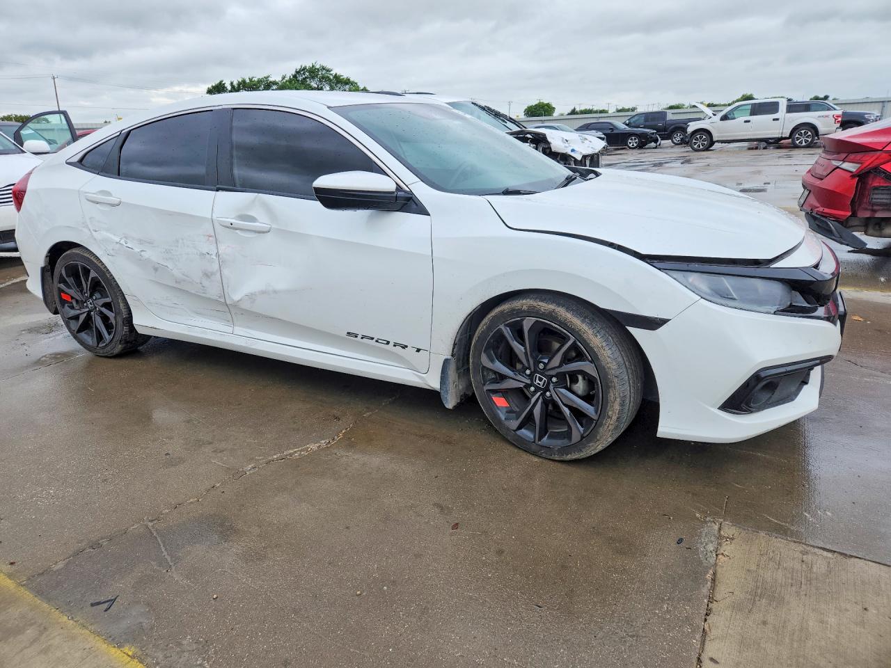 2019 Honda Civic Sport White vin: 19XFC2F87KE047157