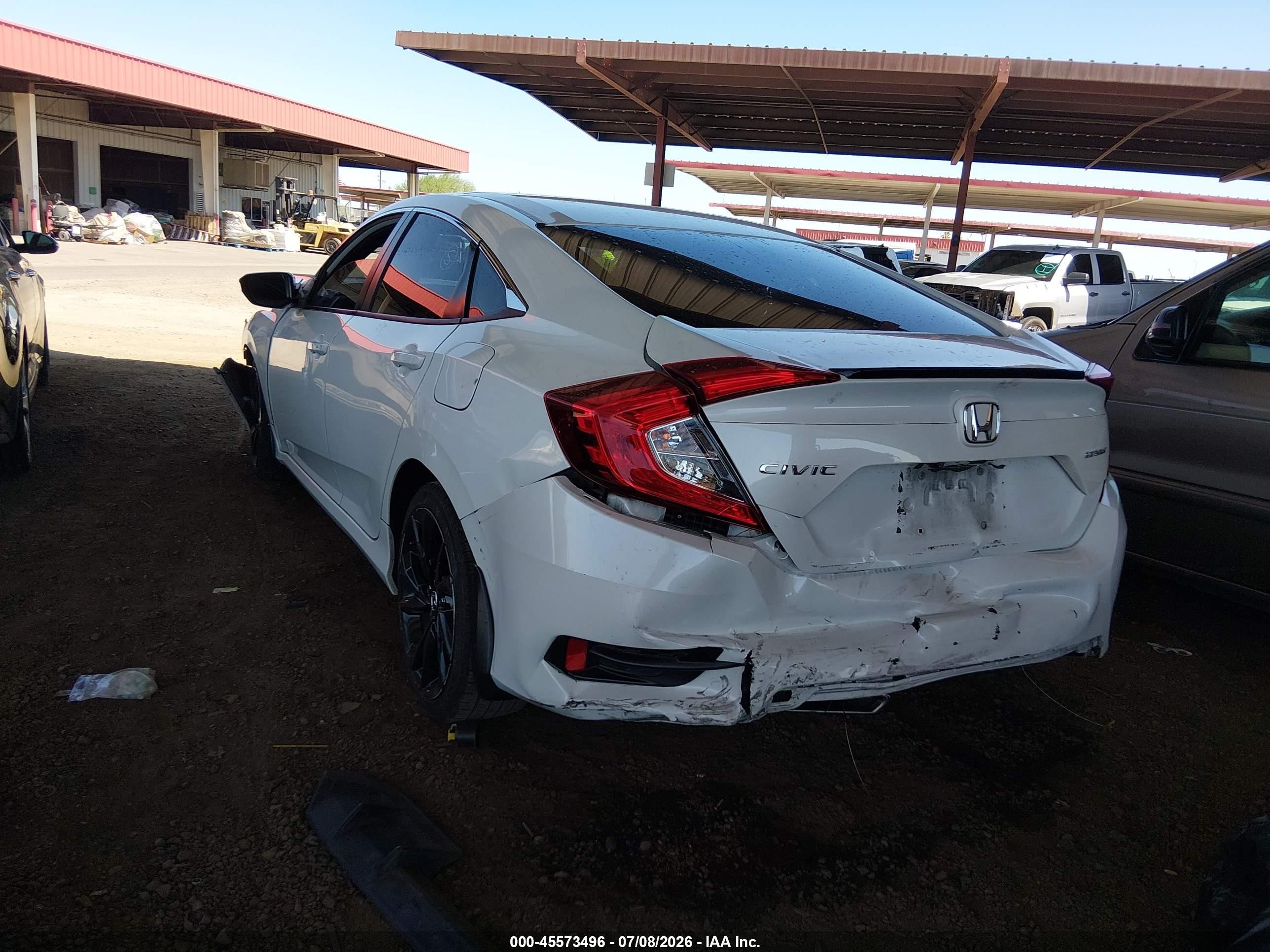 2020 Honda Civic Sport White vin: 19XFC2F87LE008179