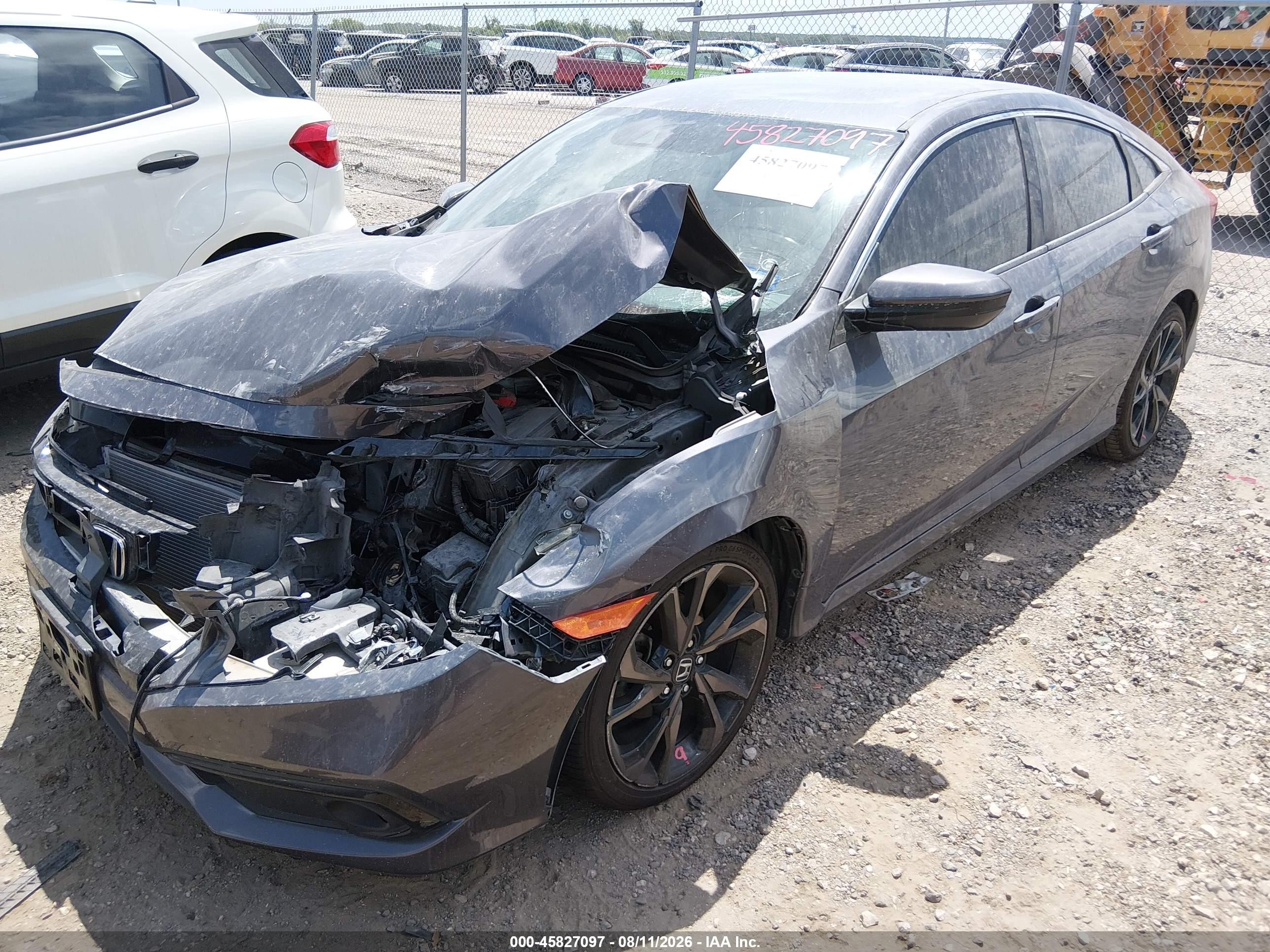 2019 Honda Civic Sport Gray vin: 19XFC2F88KE045109