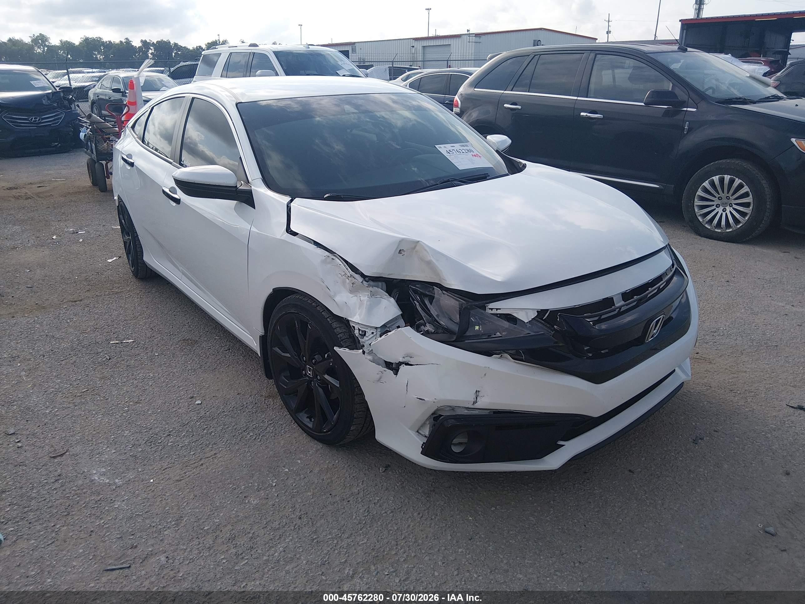 2019 Honda Civic Sport White vin: 19XFC2F88KE047152