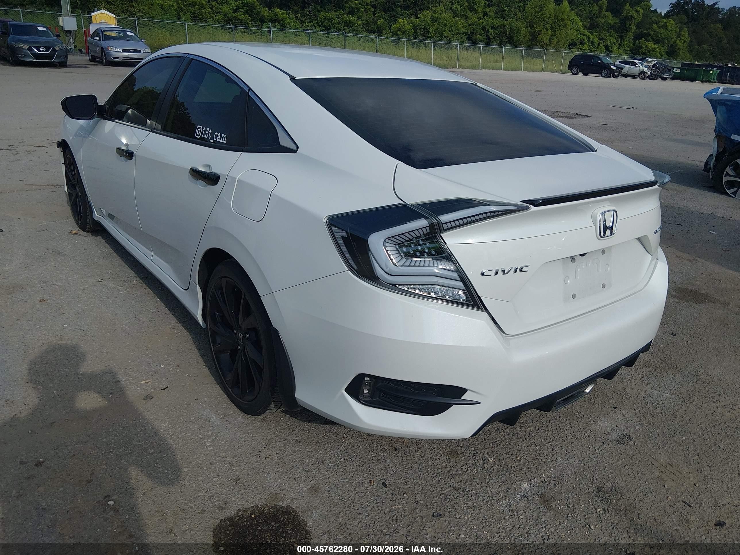 2019 Honda Civic Sport White vin: 19XFC2F88KE047152