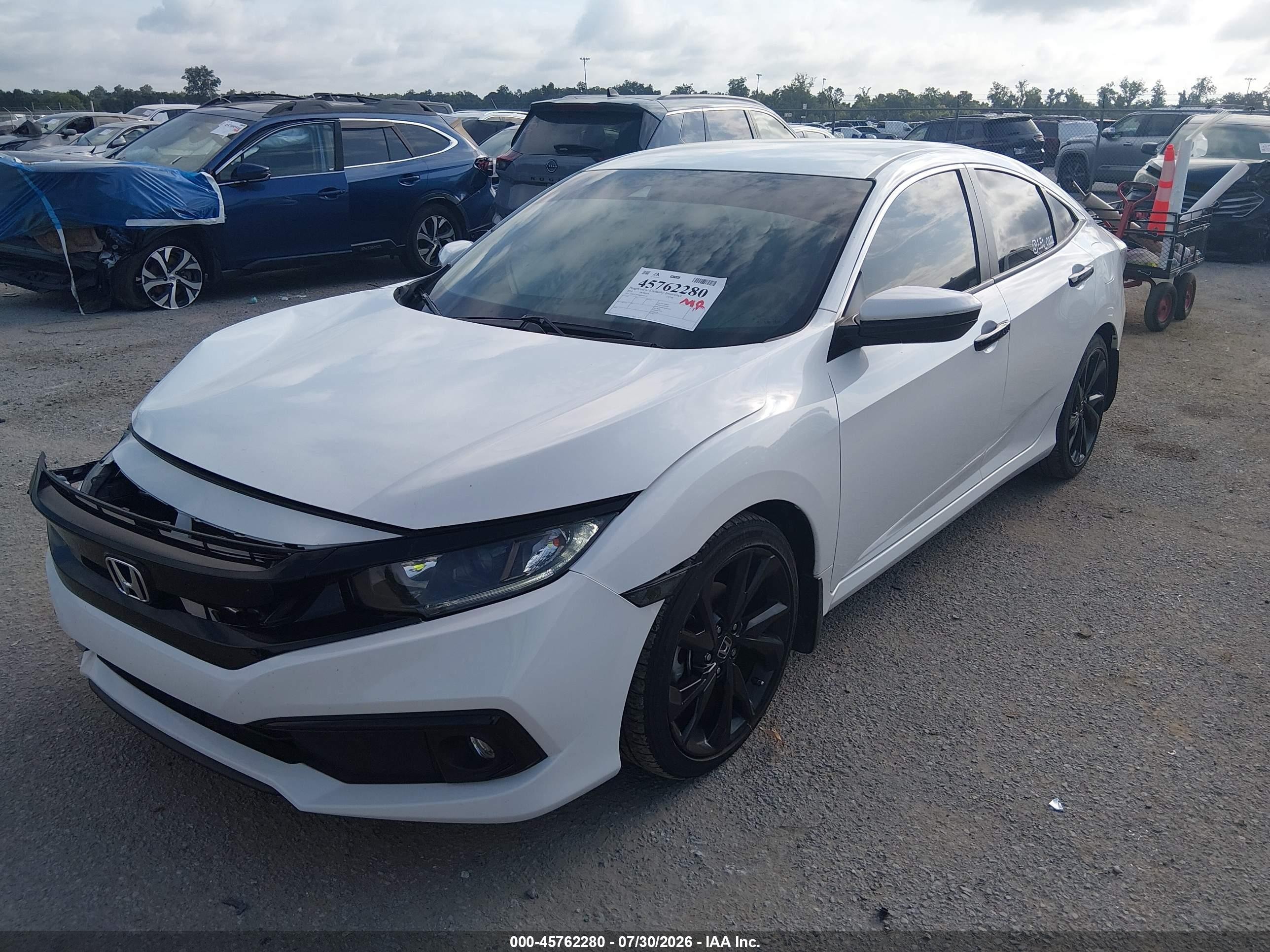 2019 Honda Civic Sport White vin: 19XFC2F88KE047152