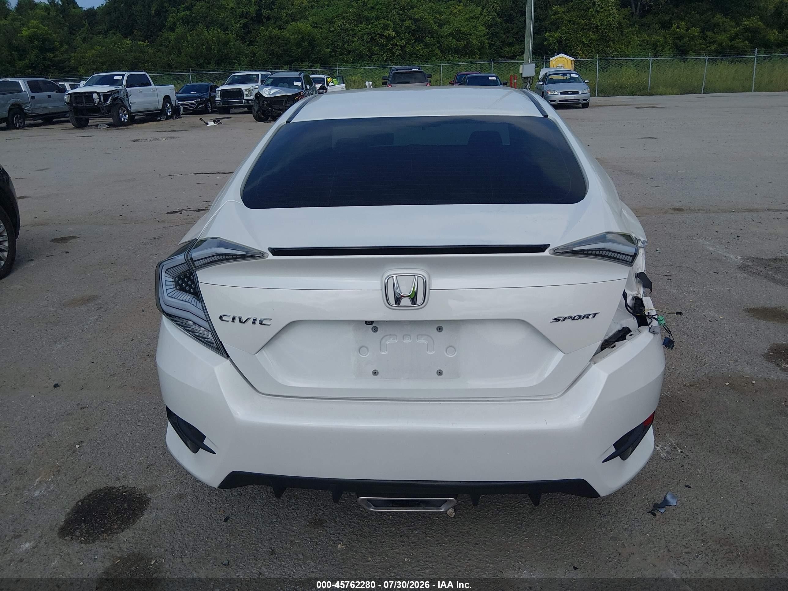 2019 Honda Civic Sport White vin: 19XFC2F88KE047152