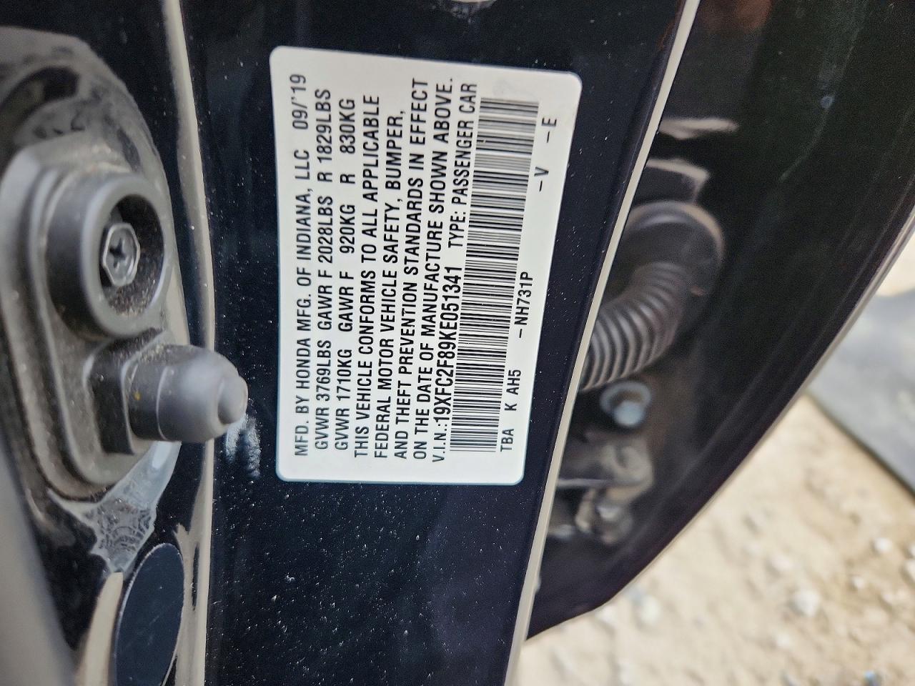 2019 Honda Civic Sport Black vin: 19XFC2F89KE051341