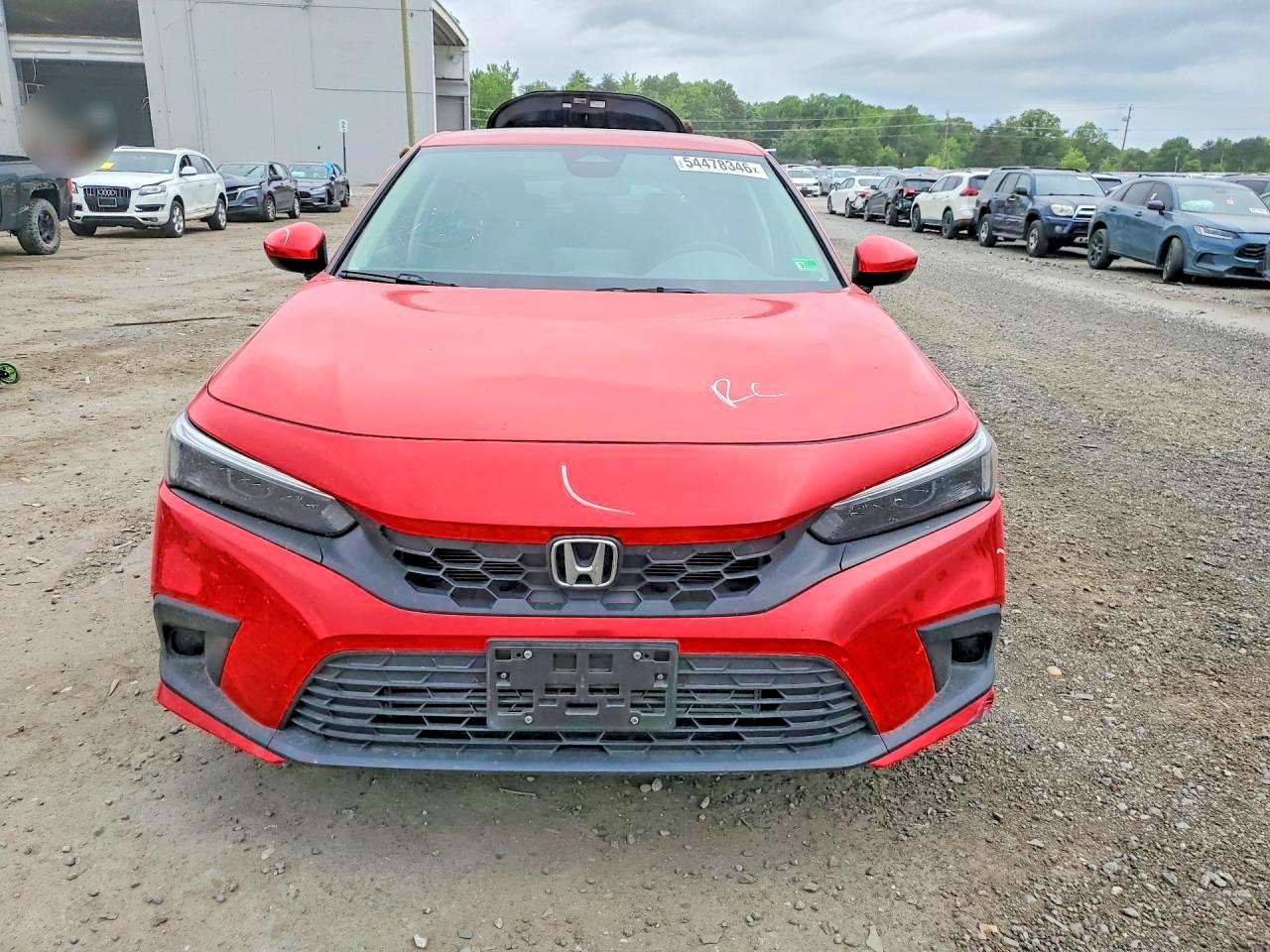 2022 Honda Civic Exl Red vin: 19XFL1H71NE015615
